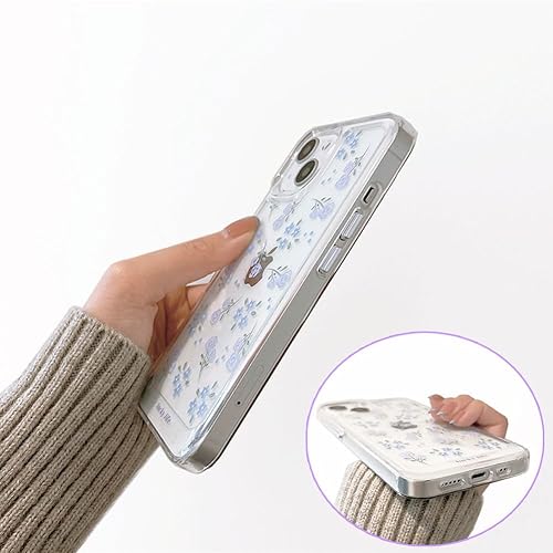 Miniatura 7 de Funda diseñada para iPhone 15, diseño de flores transparentes, bonitas, moradas, rosas, frescas, duraderas, a prueba de golpes, funda protectora