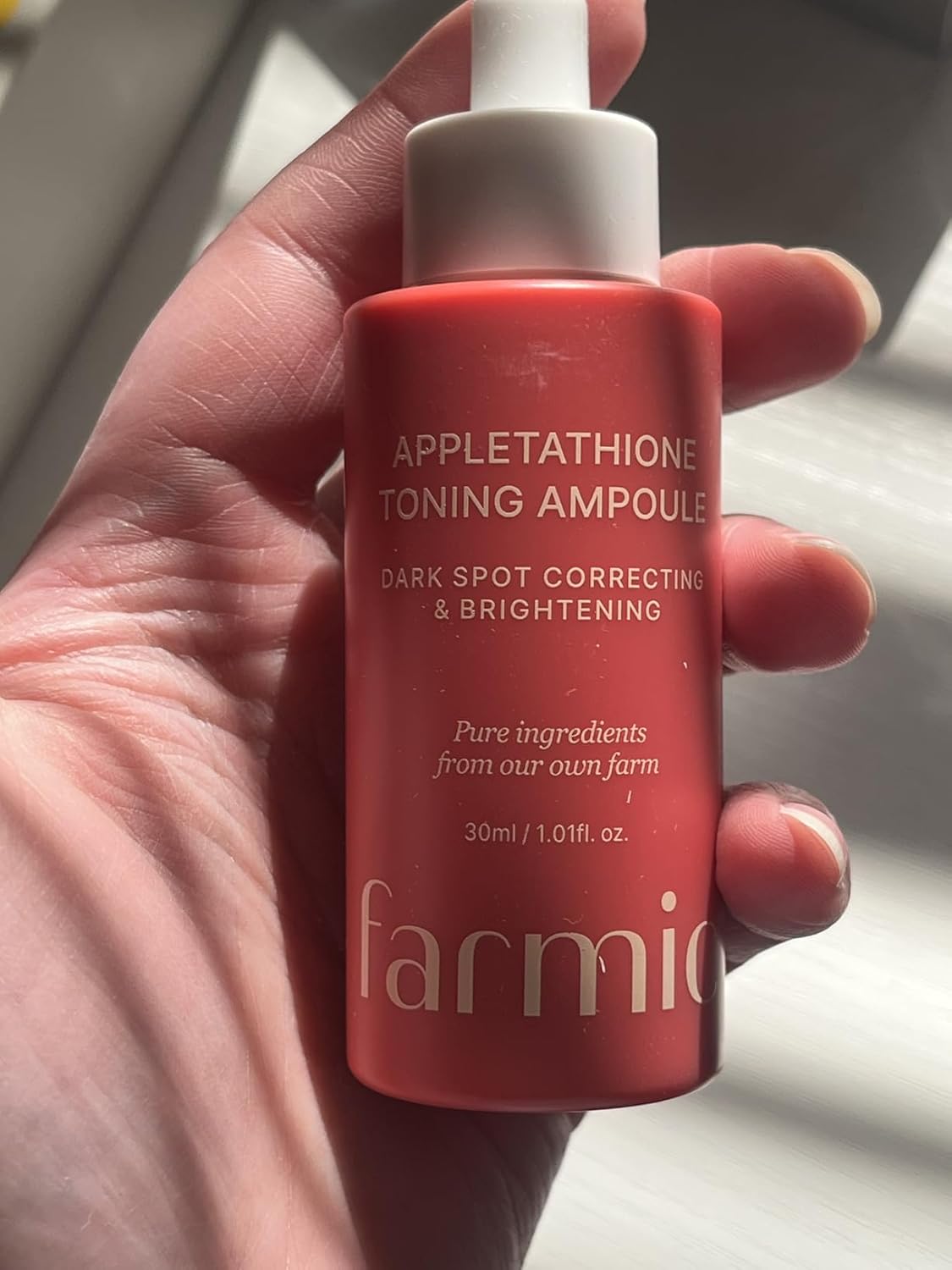 FARMIC Appletathione Toning Ampoule Serum for Dark Spots & Uneven Tone refinement with Apple+Glutathione, Niacinamide, Phytomucin & Hyaluronic Acid, 30ml/1.01fl.oz