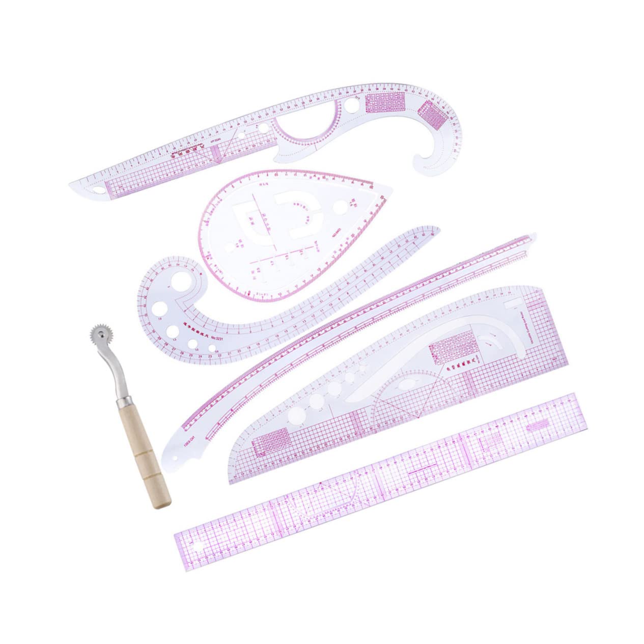 Uonlytech 2 Sets Schneidelineal Set Lineal Französisches Metrisches Nählineal Modisches Flexibles Kurvenlineal Messlineale Messmusterlineal Zum Schneidern Von Kleidung