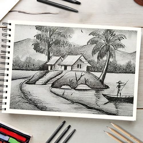 Image of PaperO A4 Sketch Book for Drawing | 100 GSM Thick Paper | 100 Pages | Spiral Wire-O Bound | Art Sketching for Artists, Kids & Adults | Simba Cover Design