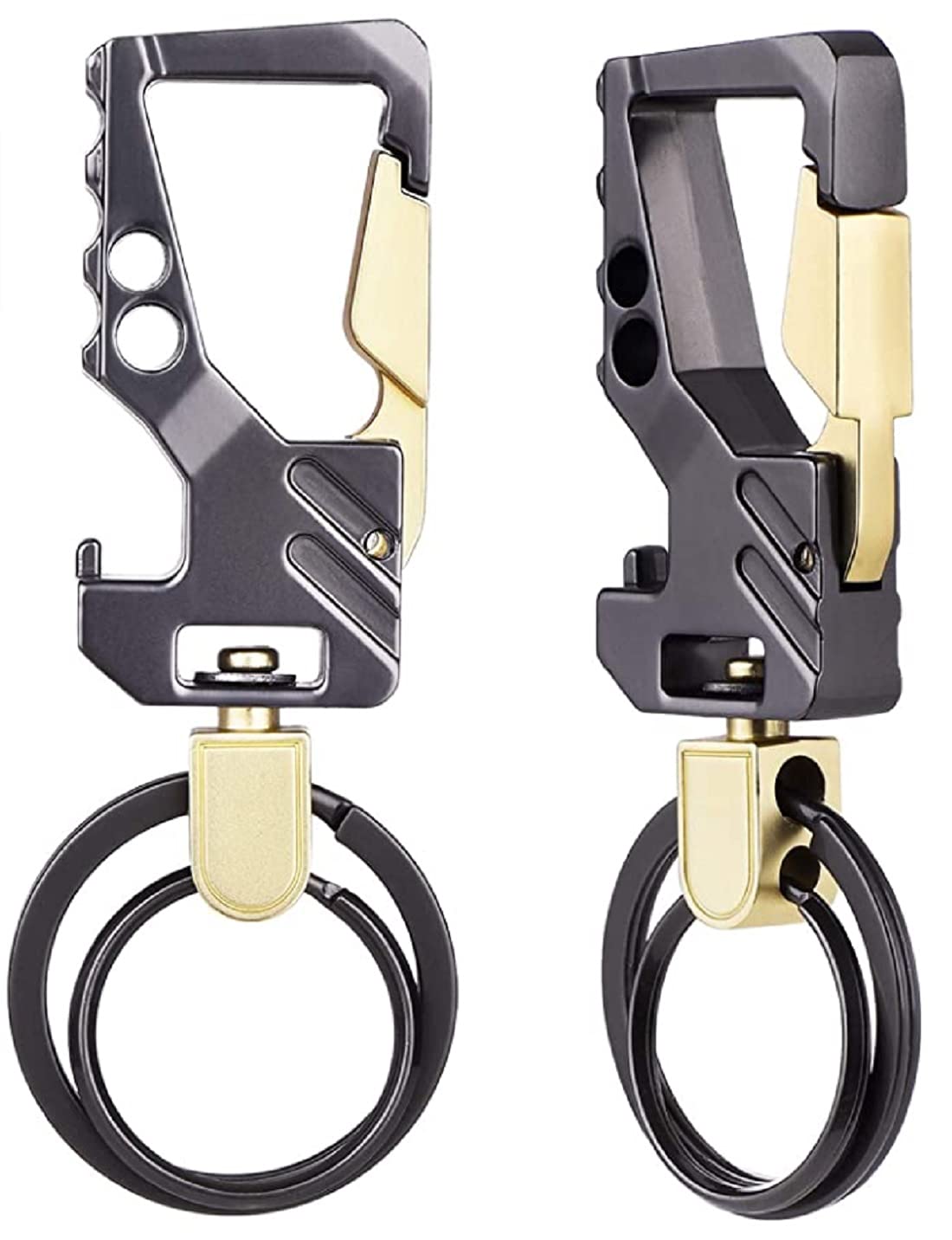 Contacts Heavy Duty Stainless Steel Keychain with Bottle Opener for Men and Women - GunMetal Gold (Pack of 2 - New)