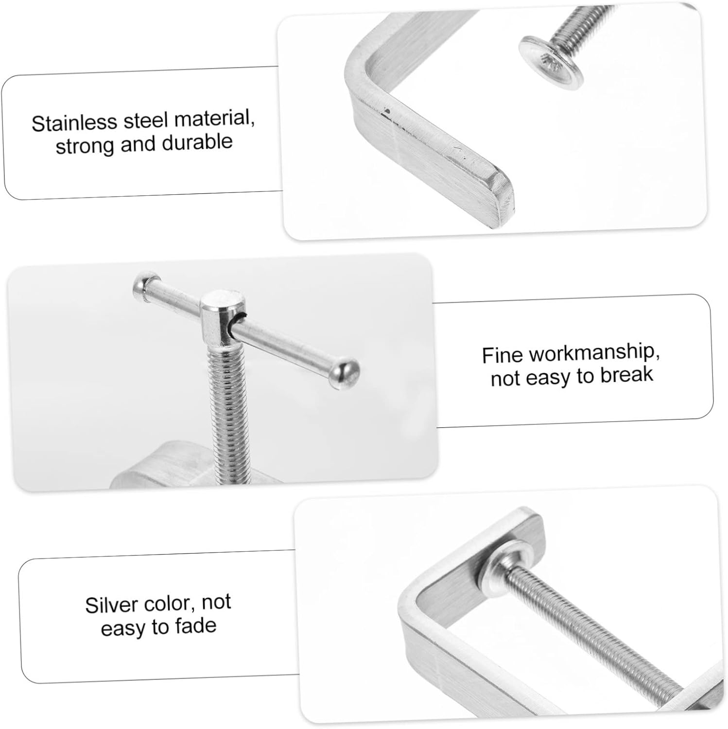 ARTIBETTER 8pcs Stainless Steel g Clamp Woodworking Tiger Clamp Positioning Screw for Easy Clipping Heavy-duty for Carpentry and Welding Tasks