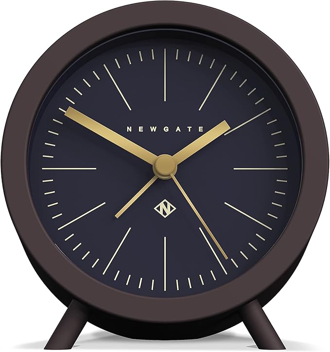 NEWGATE Fred Barrel Alarm Clock 'NoTick' Round Clock Retro Alarm