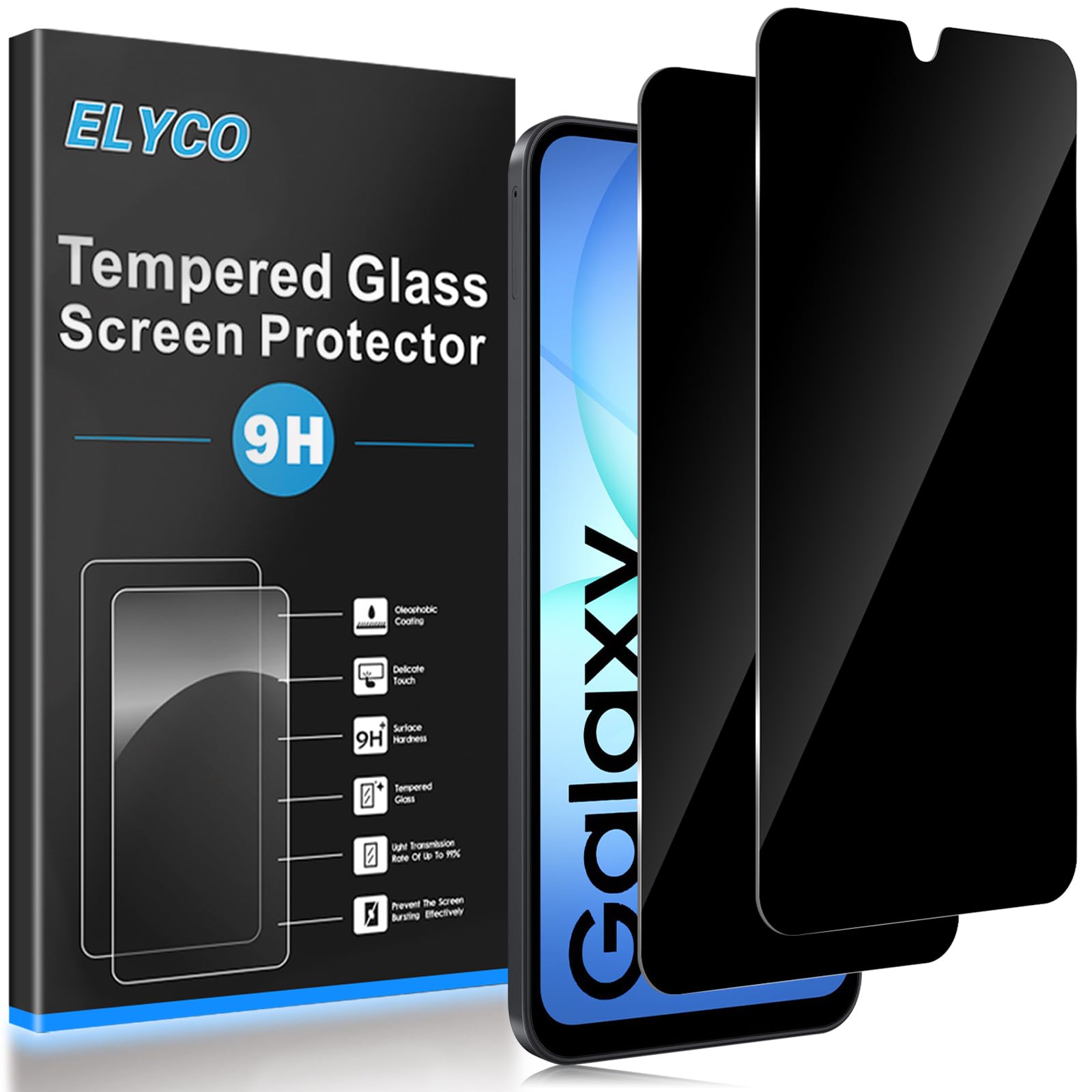 Privacy Vetro Temperato Compatibile con Samsung Galaxy A16/A17 4G/5G, 2 Pezzi Anti-Spy Pellicola Protettiva, 9H Durezza Ultra Resistente, Protezione Privacy Schermo Pellicola, Anti-Graffio