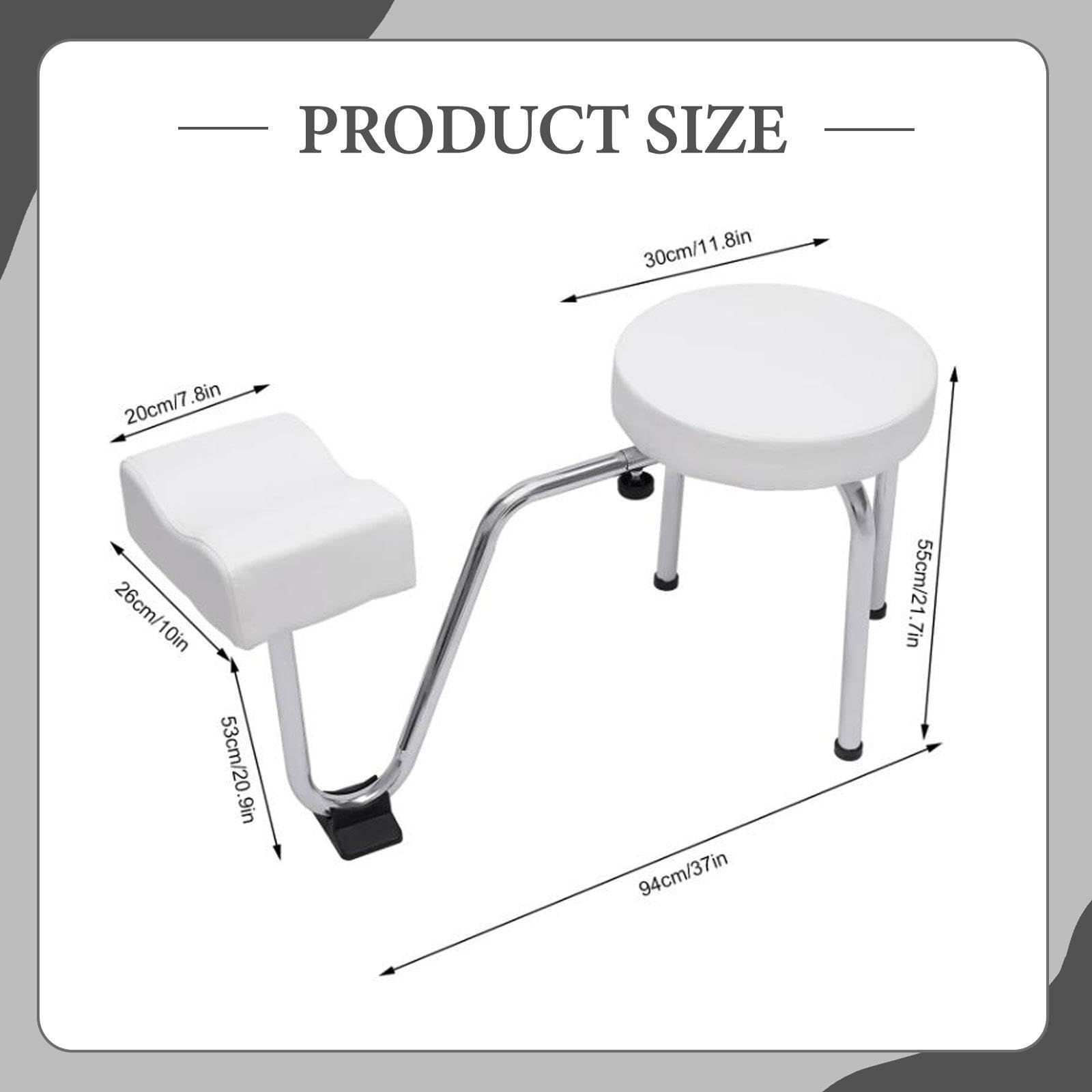Reposapiés Ajustable para Manicura y Pedicura Silla de Estación con Soporte de Pie Metálico para Estudio-