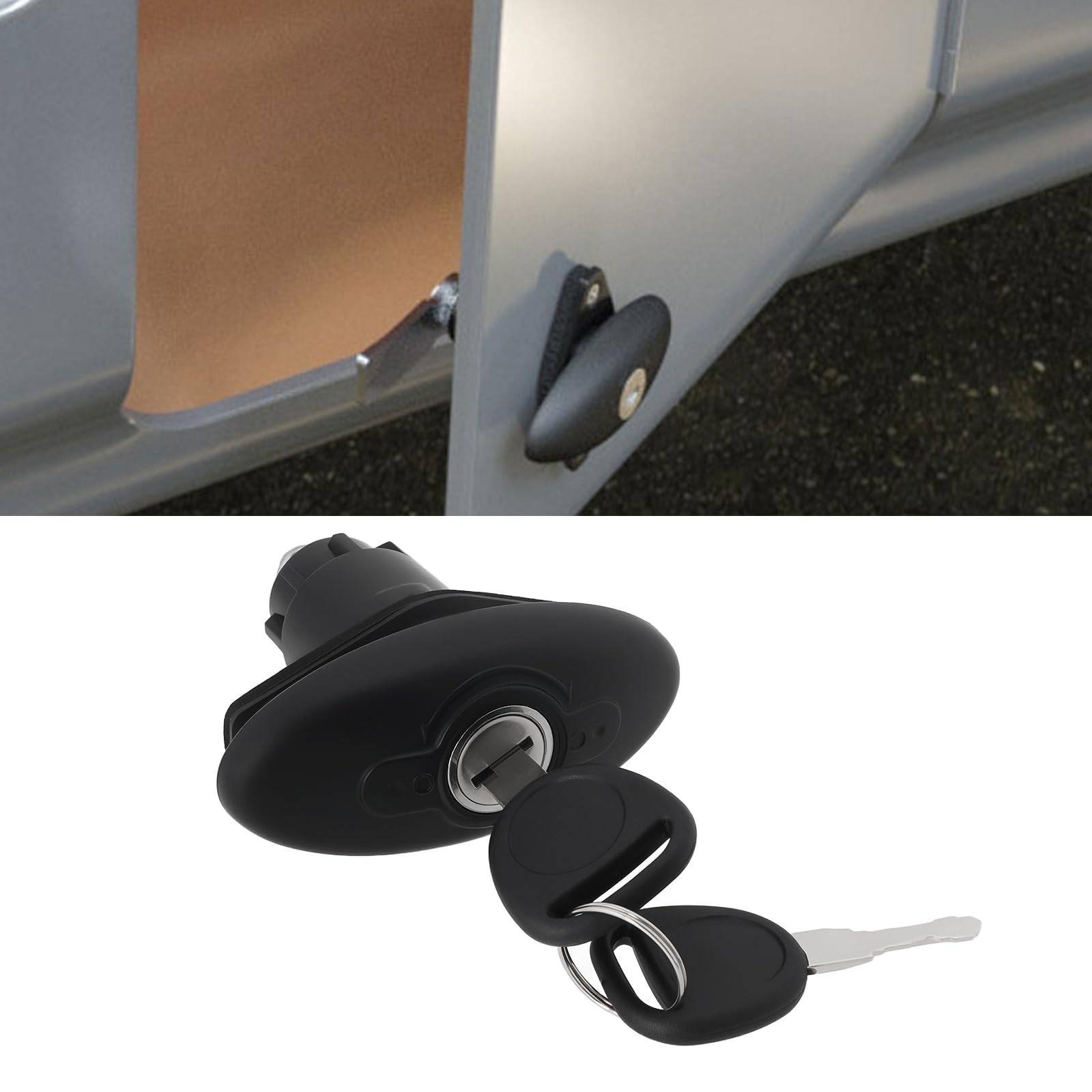 1 juego de cerradura de puerta de cabina de caravana con 2 llaves adecuada para puerta de 35 mm de grosor, cerradura de puerta de caravana con casillero de equipaje para remolques de viaje