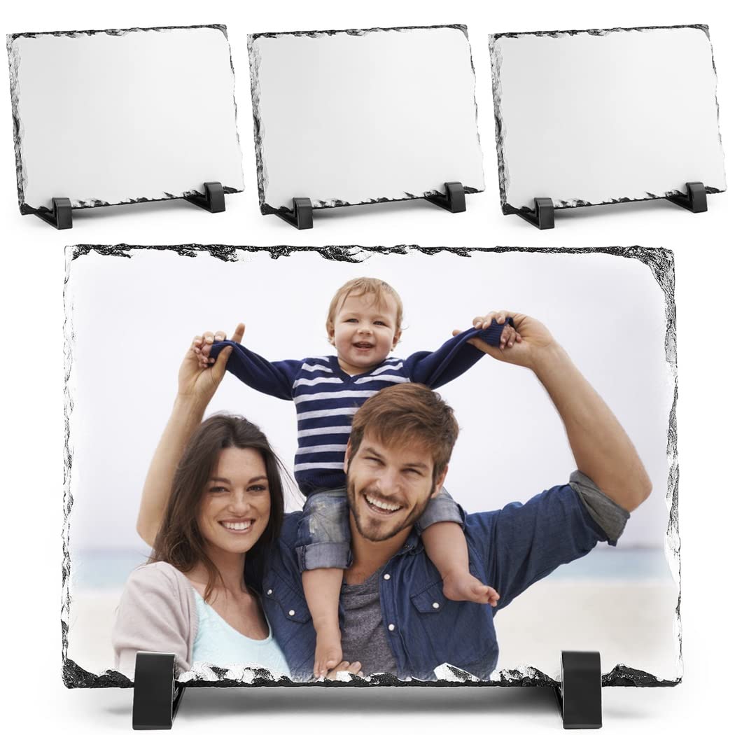 Ardoise sublimation 19x13 cm lot de 4 cadres vierges avec supports pour transfert