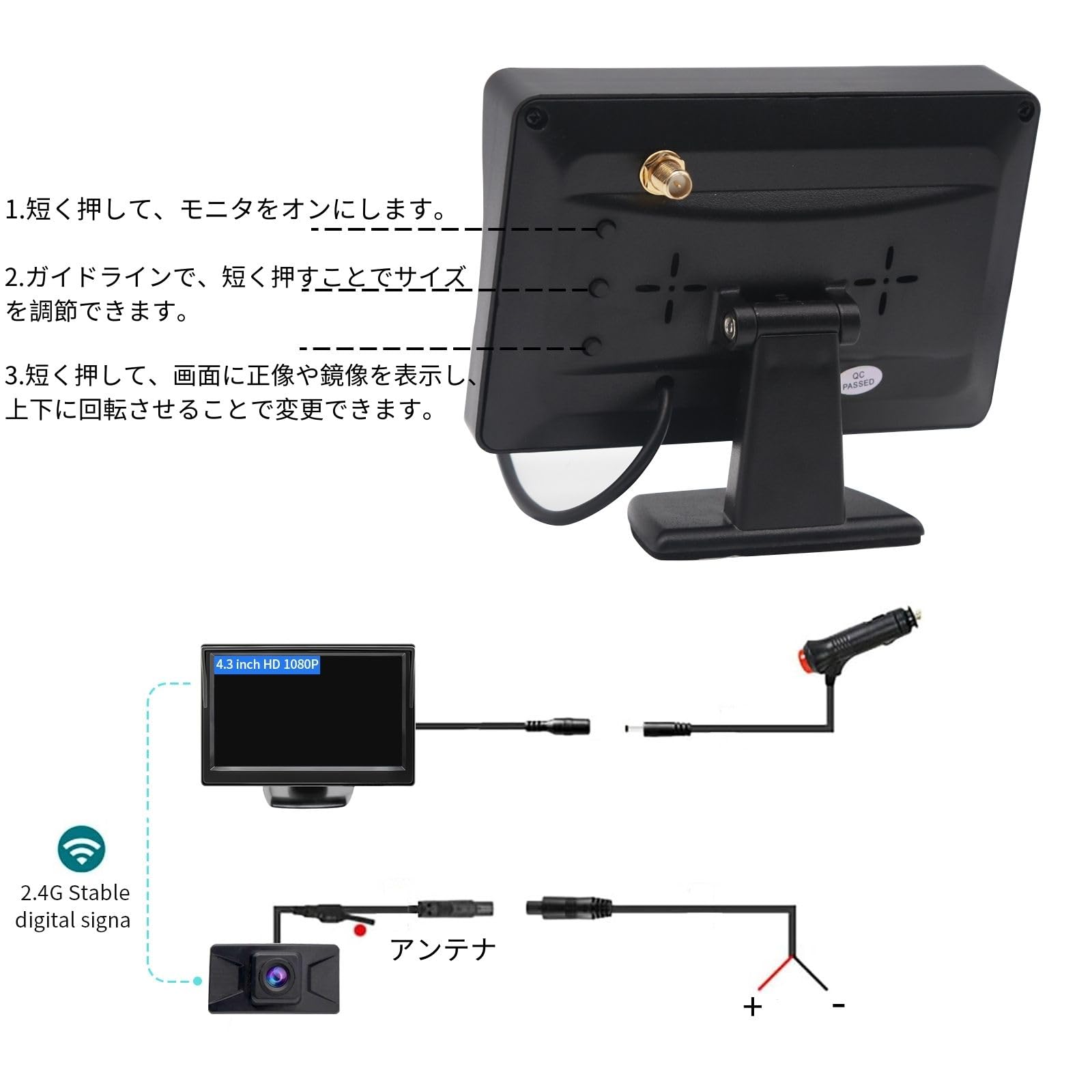 Amazon.co.jp: OBEST【新登場】デジタルバックモニター ワイヤレス