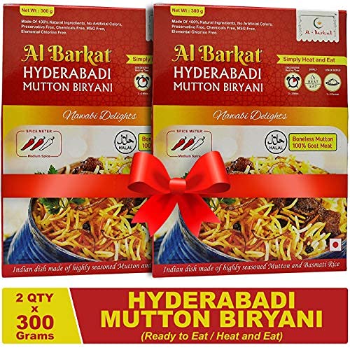 AL BARKAT Ready to Eat Hyderabadi Mutton Biryani 300 g- Pack of 2 (2 X 300g)-picture-25