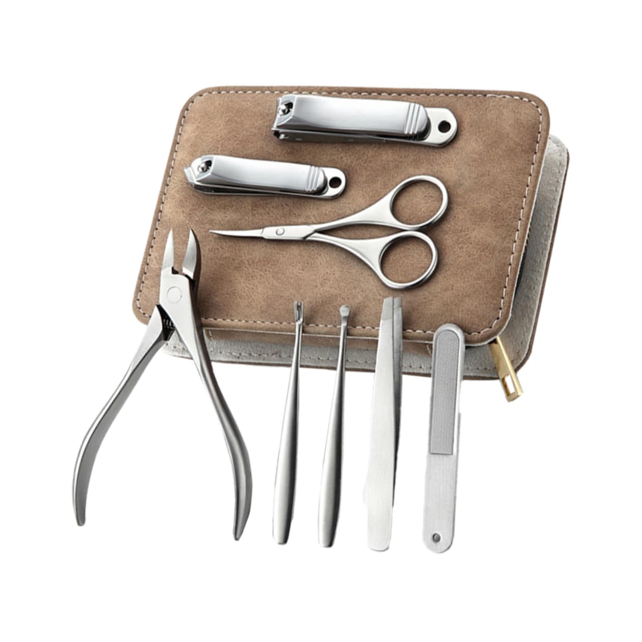 Kit de Manicura y Pedicura Profesional de Acero Inoxidable 8 Piezas Cortaúñas y Lima para Uñas Pies Uso en Casa y Profesional