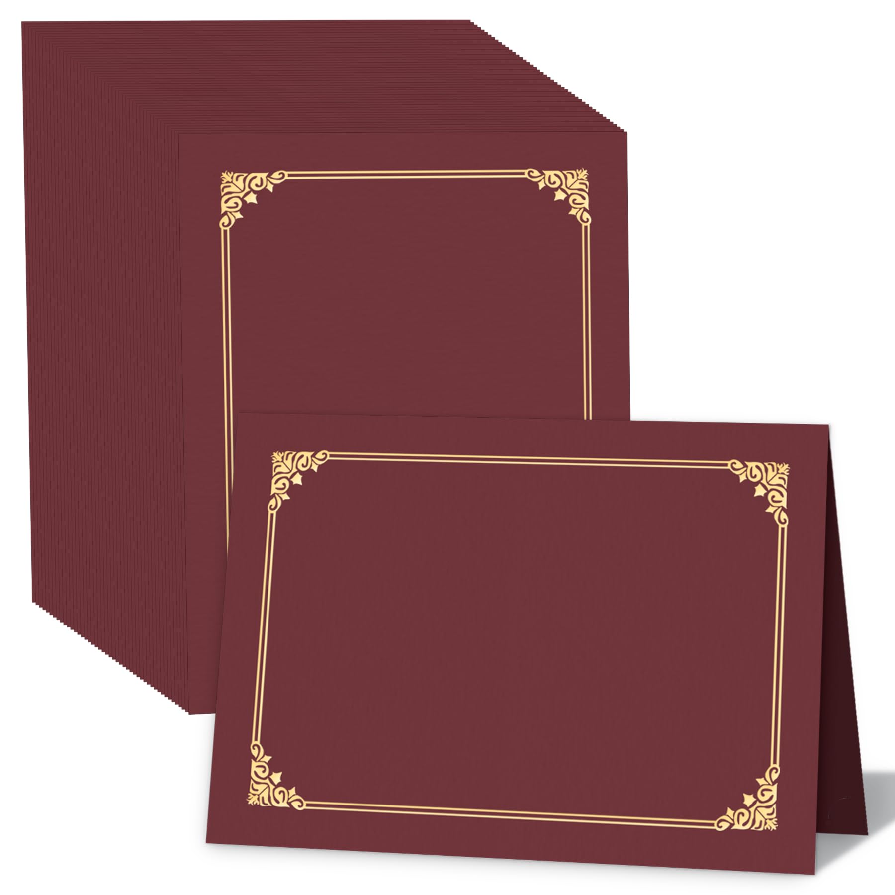 HAUTOCO Confezione da 90 titolari per certificati, titolari per diploma, buste per documenti e premi, con bordo in lamina dorata, per lettere da 21,5 x 28,5 cm