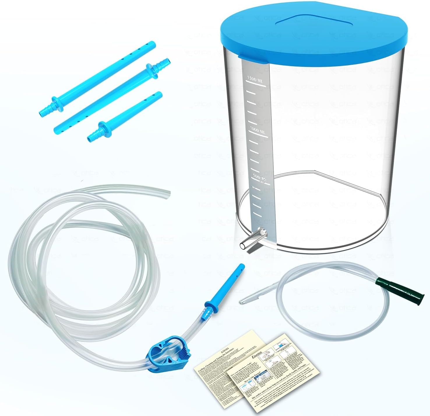 Enema Kit for Adults and Kids Anima Kit with Flexible Tube for Self Use Enima Pot for Home use(1500ml)