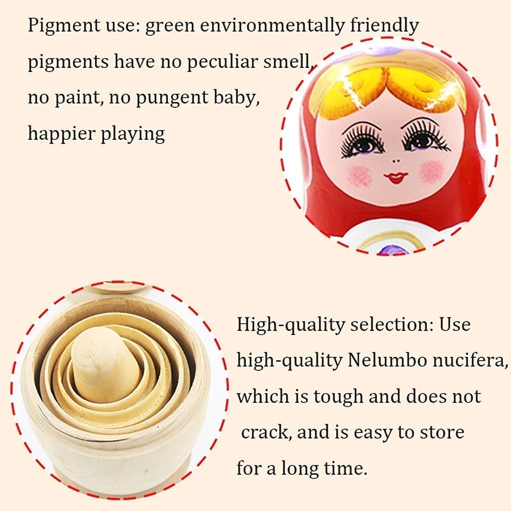 Matrioszka Russische Nesten Poppen 5 PCS Hout Traditionele Matroesjka Stapelen Geneste Set Collectible Poppen Speelgoed Set voor Kerst Kids Gift zabawny prezent