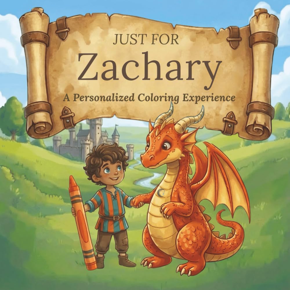 Just for Zachary: A Personalized Coloring Experience: 50 total coloring pages | 28 coloring pages featuring Zachary's name | 22 coloring pages themed for boys (Personalized Coloring Book Series)