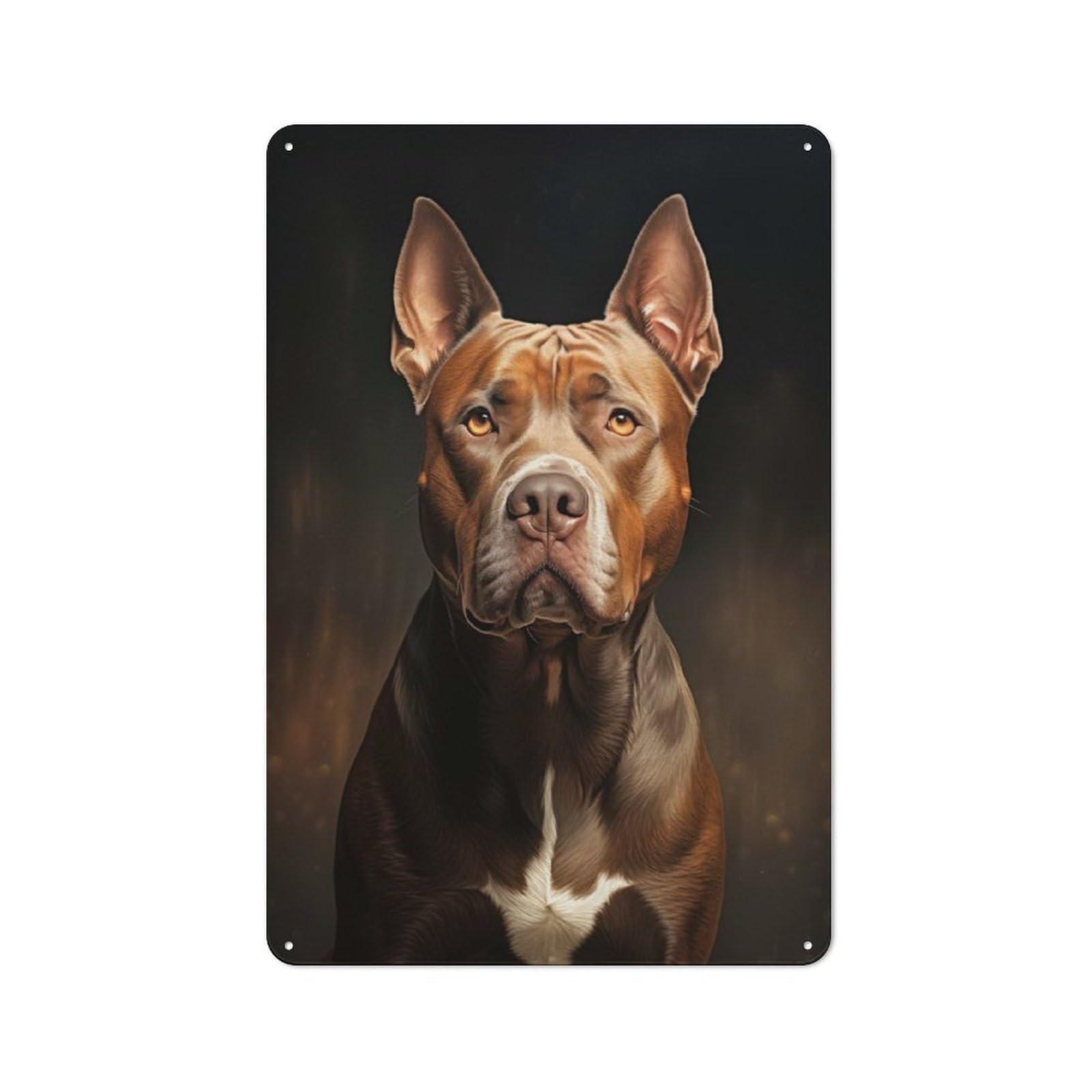 Pit Bull Portrait Vintage Metal Sign 30x20cm, Retro Classic Pub Decor for Cafe, Pub, Workshop Or Home Bar