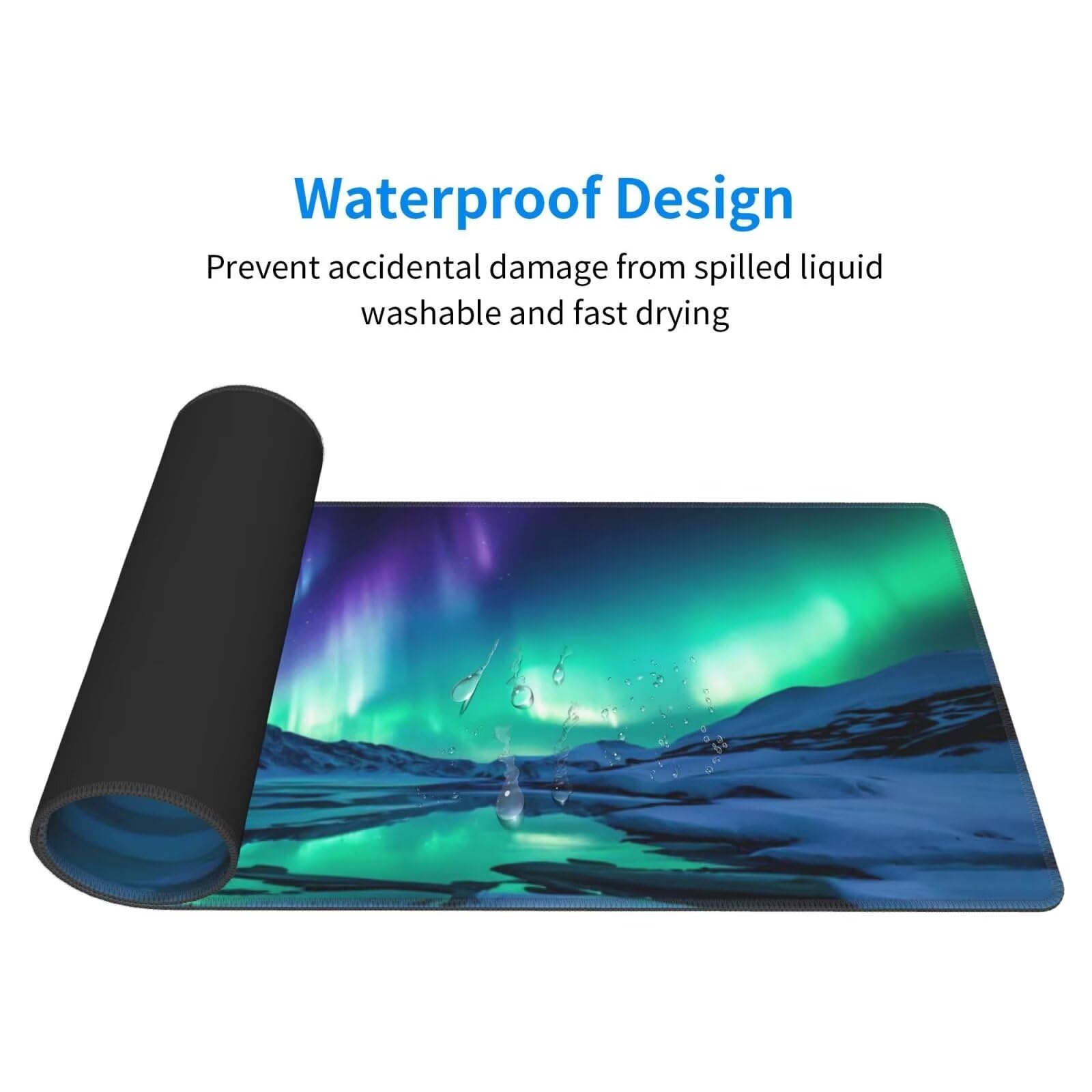 Tappetino Mouse, Tappetino Mouse Gaming Grande XXL 1500x800x3mm Tappetino Scrivania Mouse Pad, Base in Gomma Antiscivolo, Bordi Cuciti,Lavabile, Mousepad per Ufficio e Gaming (Paesaggio aurora) R-372