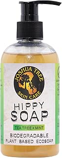 Joshua Tree Skin Care 8 oz. Organic Hippy Soap - Biodegradable Plant Based Eco Soap (Tea Tree + Mint)