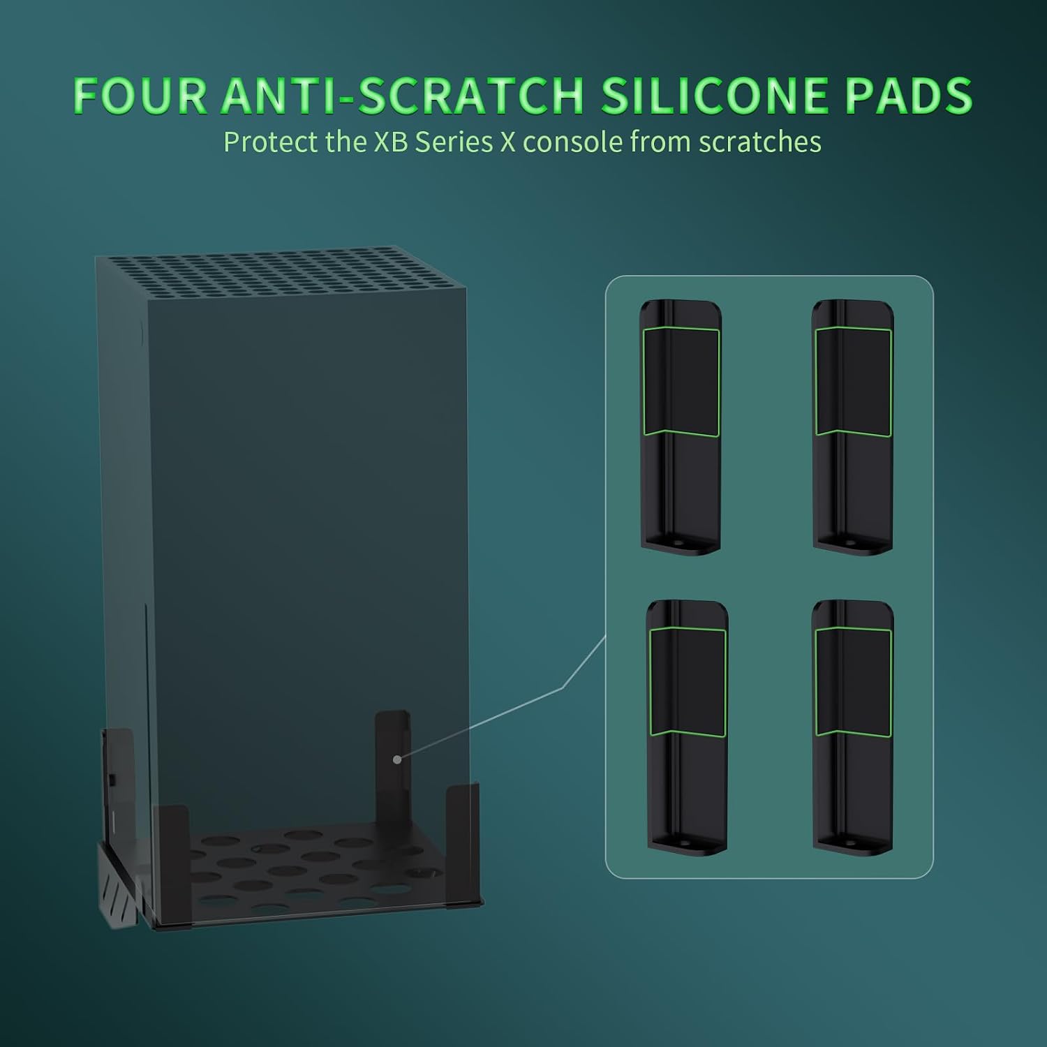 Wall Mount Kit Compatible with Xbox Series X with Controller and Headset Stand-Black Metal