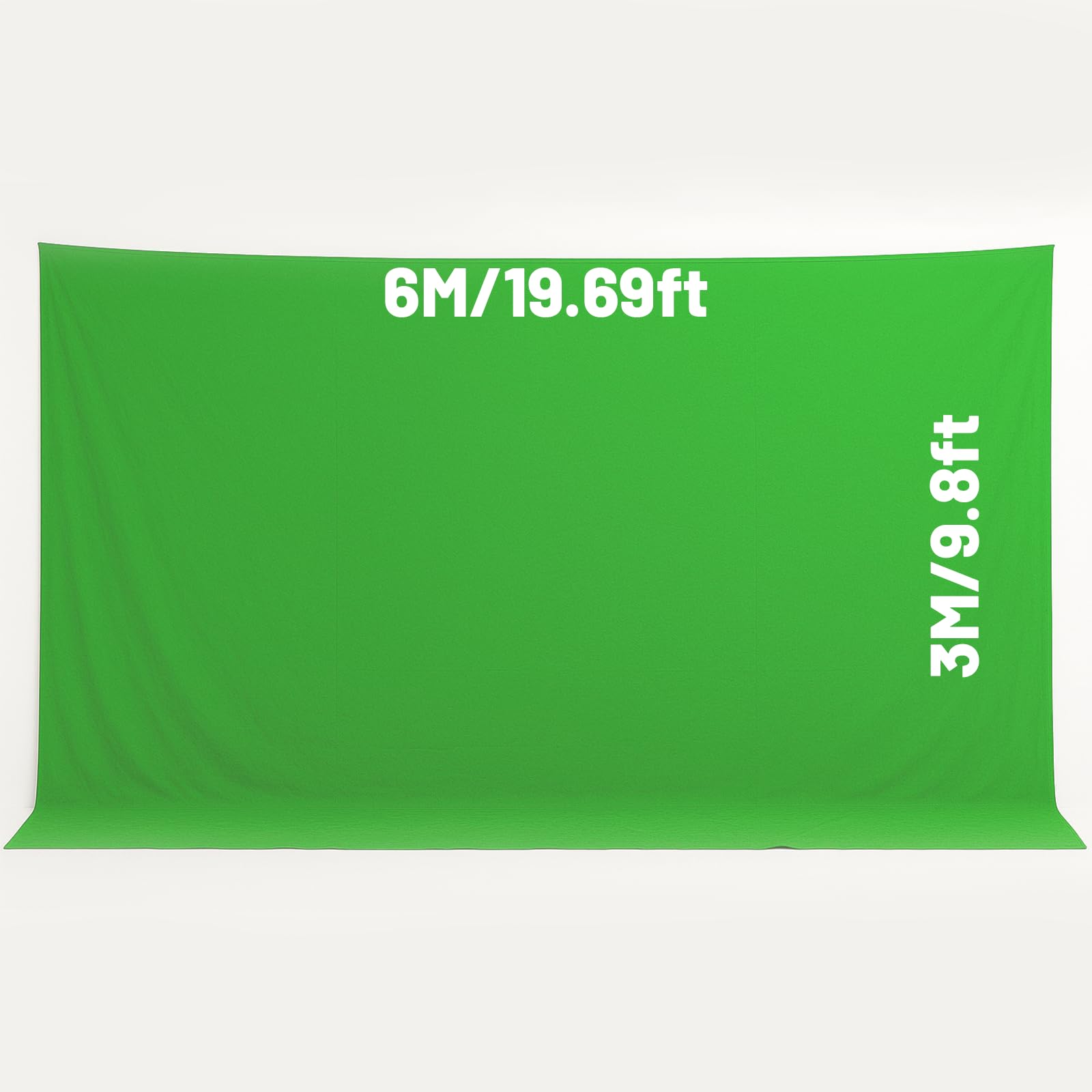 Pantalla verde, telón de fondo plegable para fotografía de muselina, fondo de fotografía para principalmente utilizado para Chroma Keying e intercambio de fondos virtuales, efecto especial (verde, 3 ×