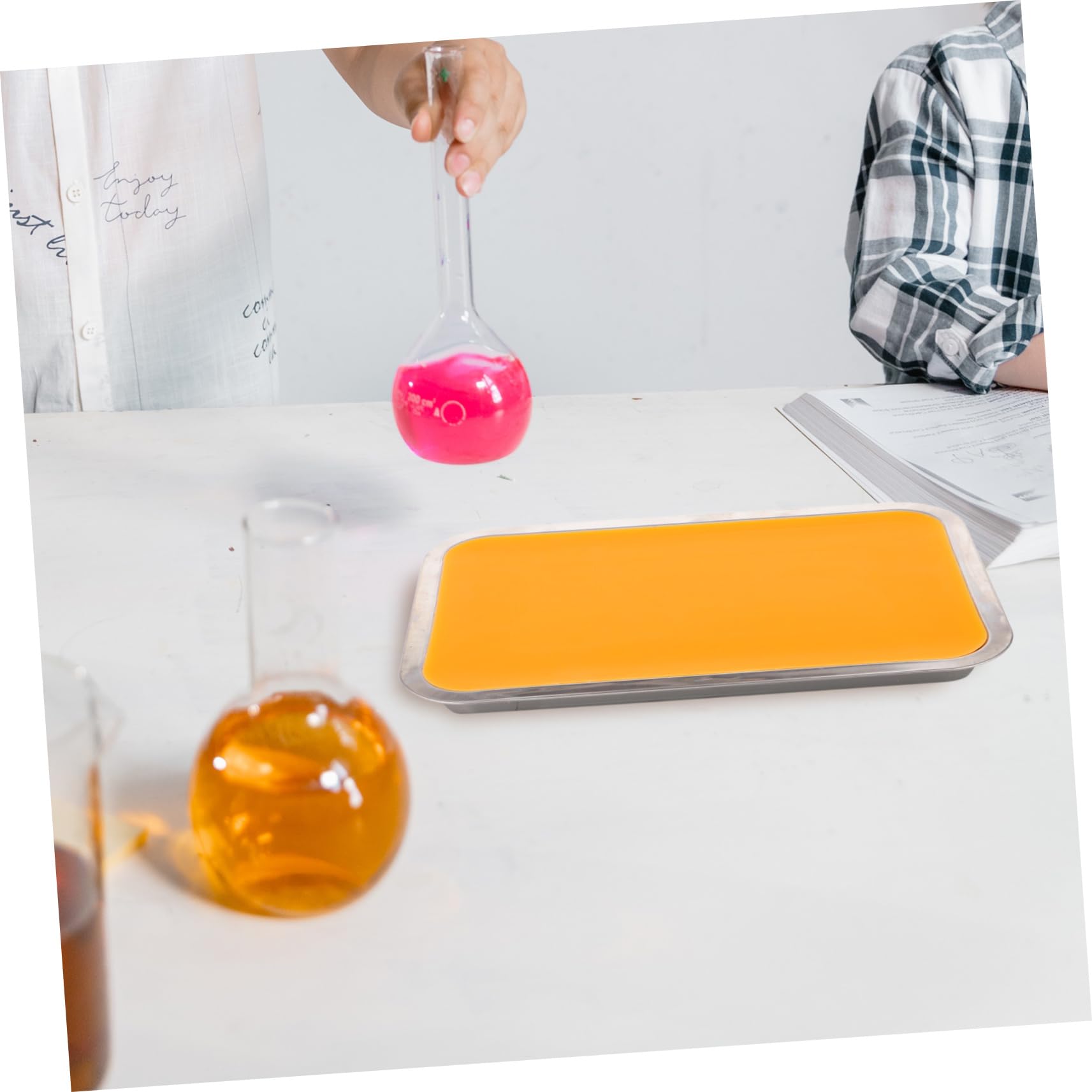 1set Vassoio Inossidabile Per Dissezione Con Fondo Rivestito Cera Strumento Multifunzionale Per Laboratorio Arte e Educazione