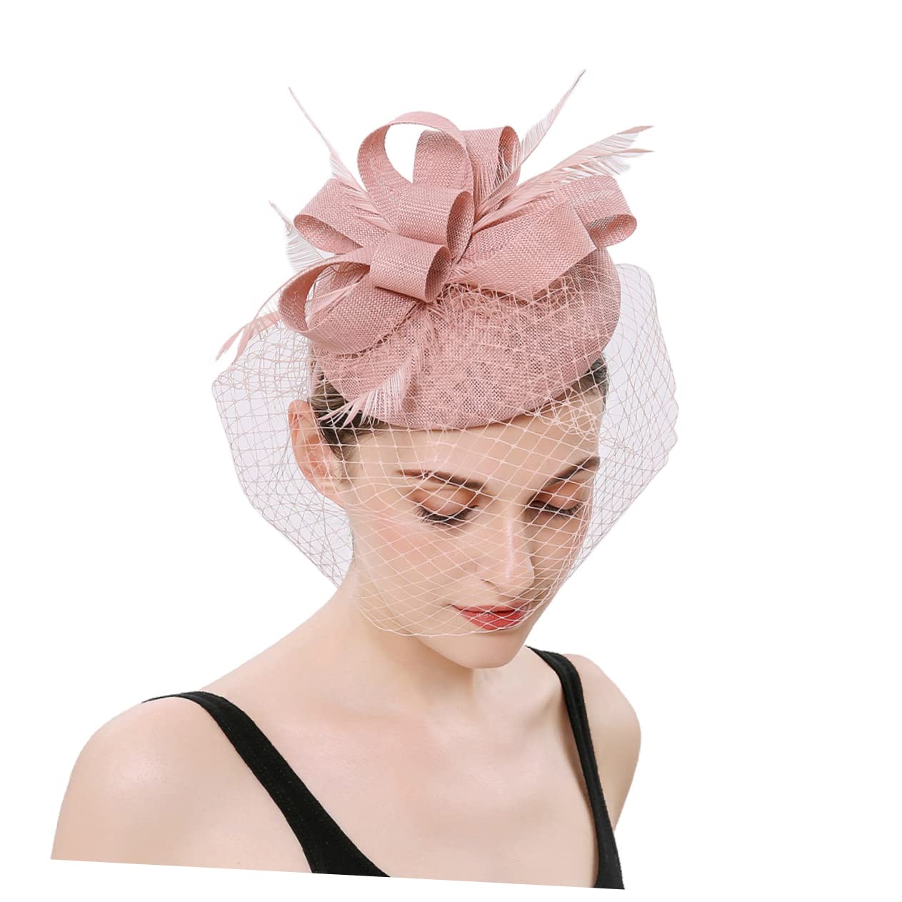 GALPADA 2pezzi Fascinator Elegante per Donne con Velato Rete Accessorio per Tea Party e Matrimonio Cerchietto Multifunzione per Occasioni Speciali e Balli
