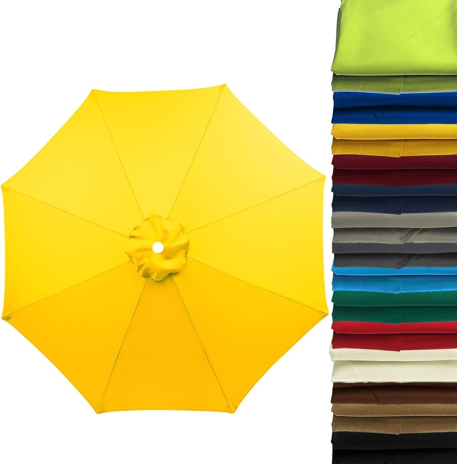 Wttagkl Replacement Parasol Cover 2m/2.5m/2.8m/3m/3.5m/4m for 6/8 Ribs | UV50+ Windproof & Waterproof | Light Grey Premium Fabric for Garden, Terrace, Beach, Pool,#2-250 cm 6 streben â image 1