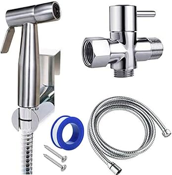 Bidet Shower Head Set Toilet Shower Head Set Shower Head Handheld Blister Spray Bidet Nozzle Bidet Stainless Steel Handheld Bidet Sprayer Set T Adapter Hose Kit Accessories Hygiene Management
