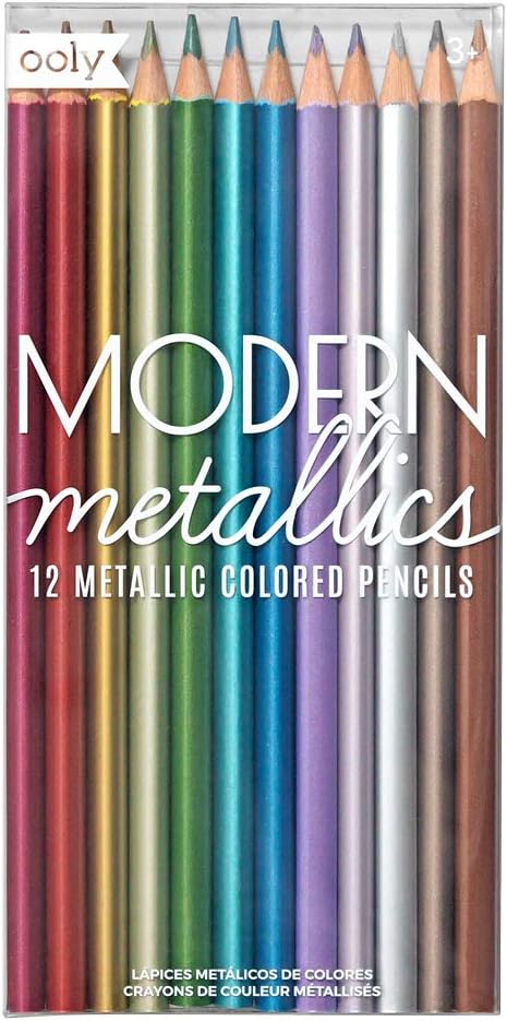 OolyModern Metallic Colored Pencils - Set of 12