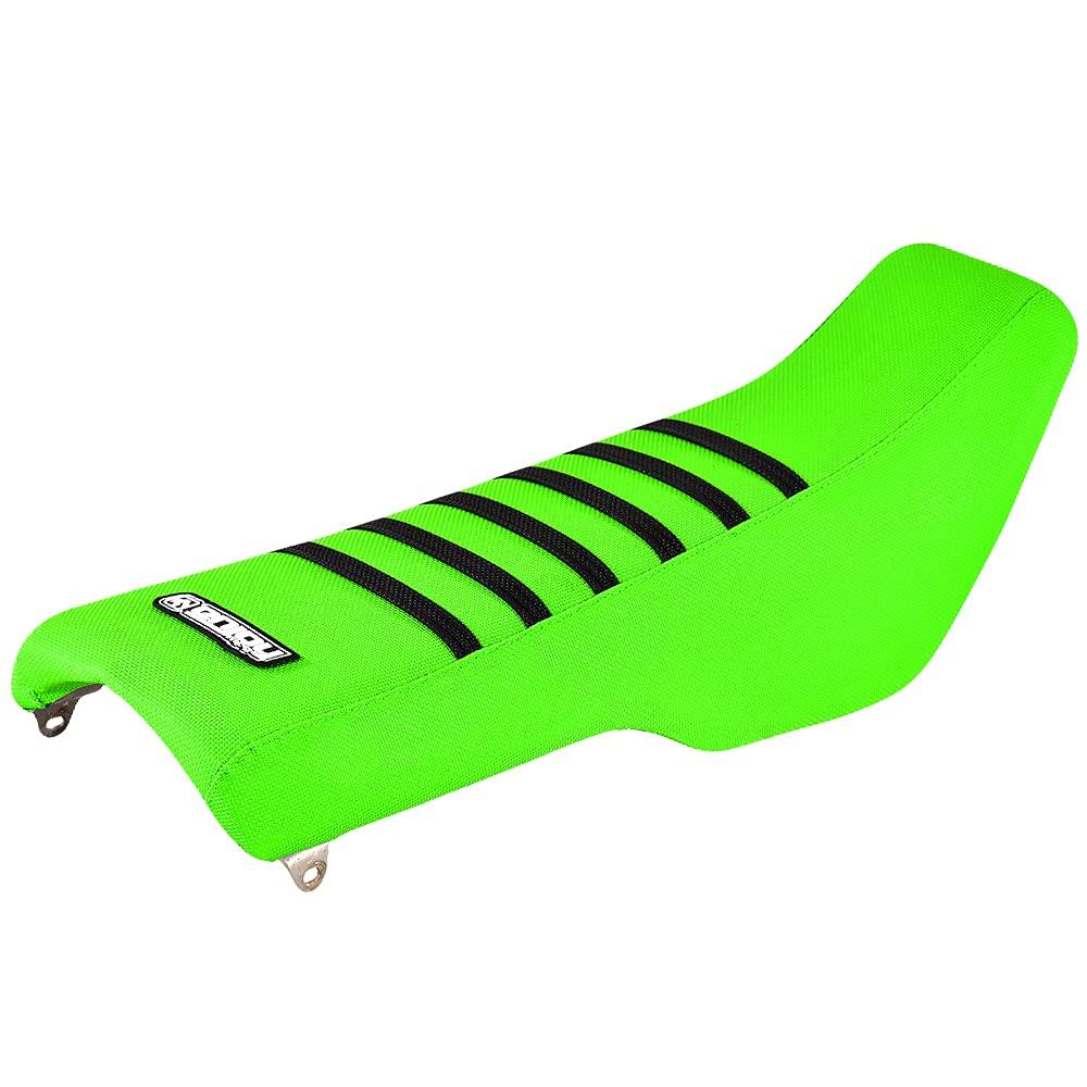 Enjoy Mfg Seat Cover - Compatible with Kawasaki KX 500 - #192 (All Green/Black Ribs)