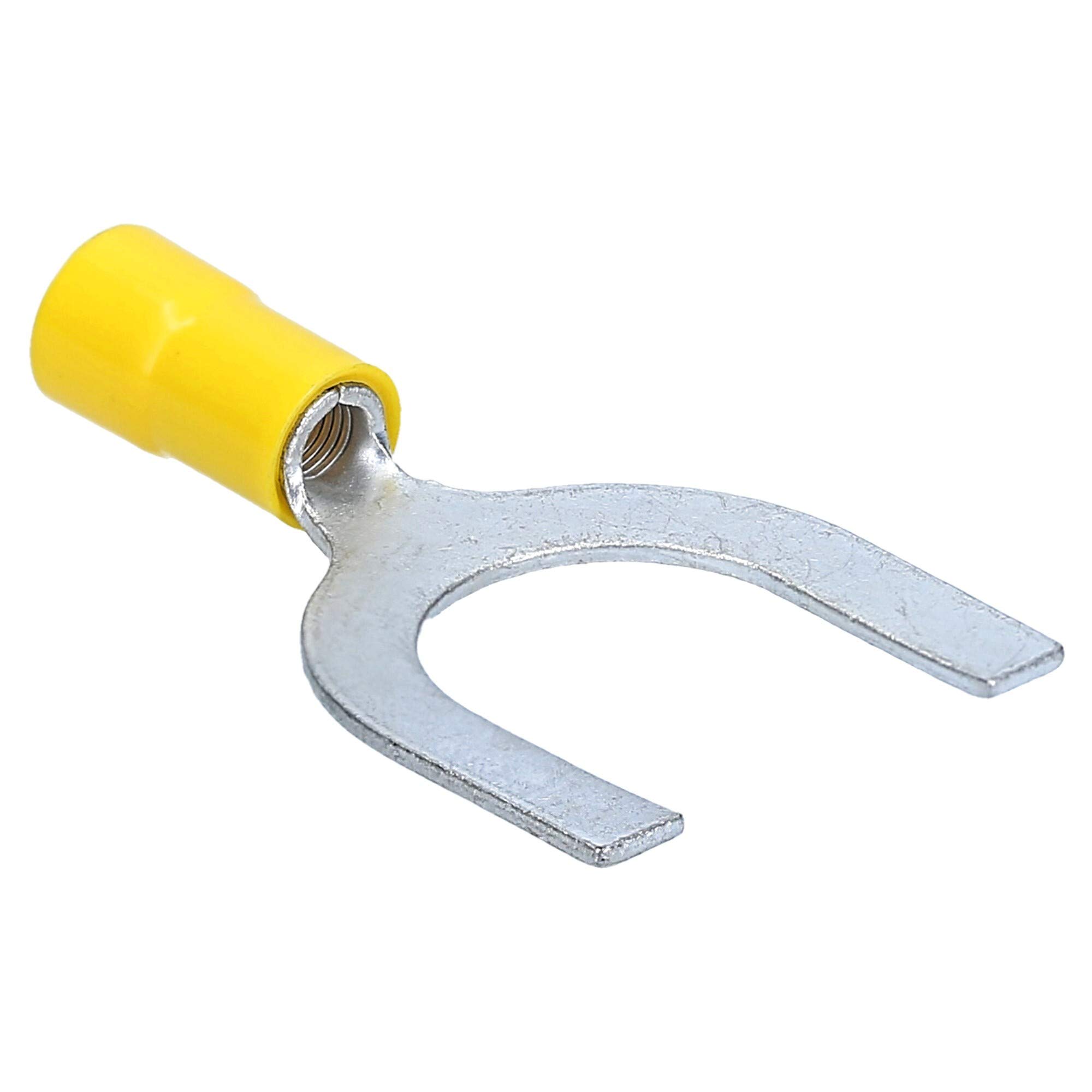 Cembre GF-U14 100x Terminales de Cable de Horquilla Aislados M14 Amarillos | Terminales de cobre galvanizado UL para instalaciones eléctricas en motores, baterías, relés y regletas de corriente