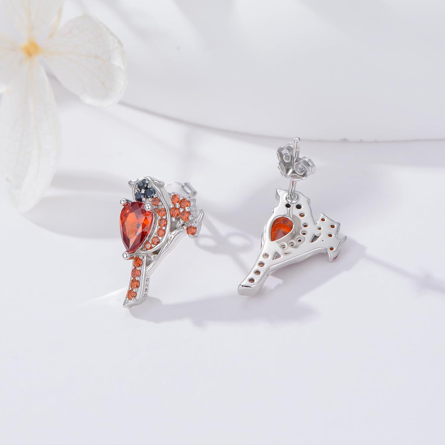 LONAGO Cardinal Stud Earrings Red Cardinal Earring Jewelry Gift for Women - Image 3