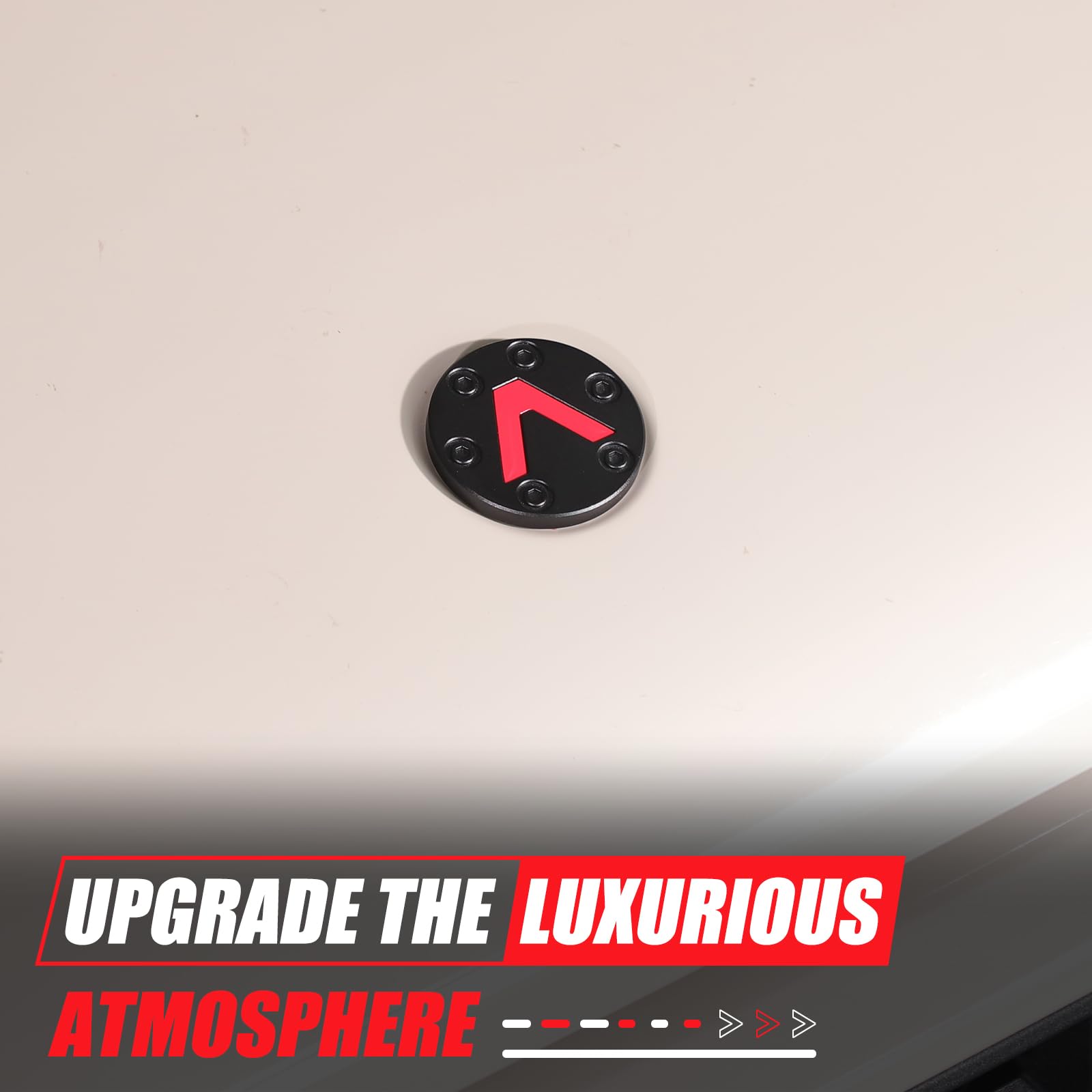 Copertura per emblema anteriore di ricambio compatibile con INEOS Grenadier 2020-2024 2025+ emblema anteriore rosso invertito a forma di V copertura logo accessori esterni