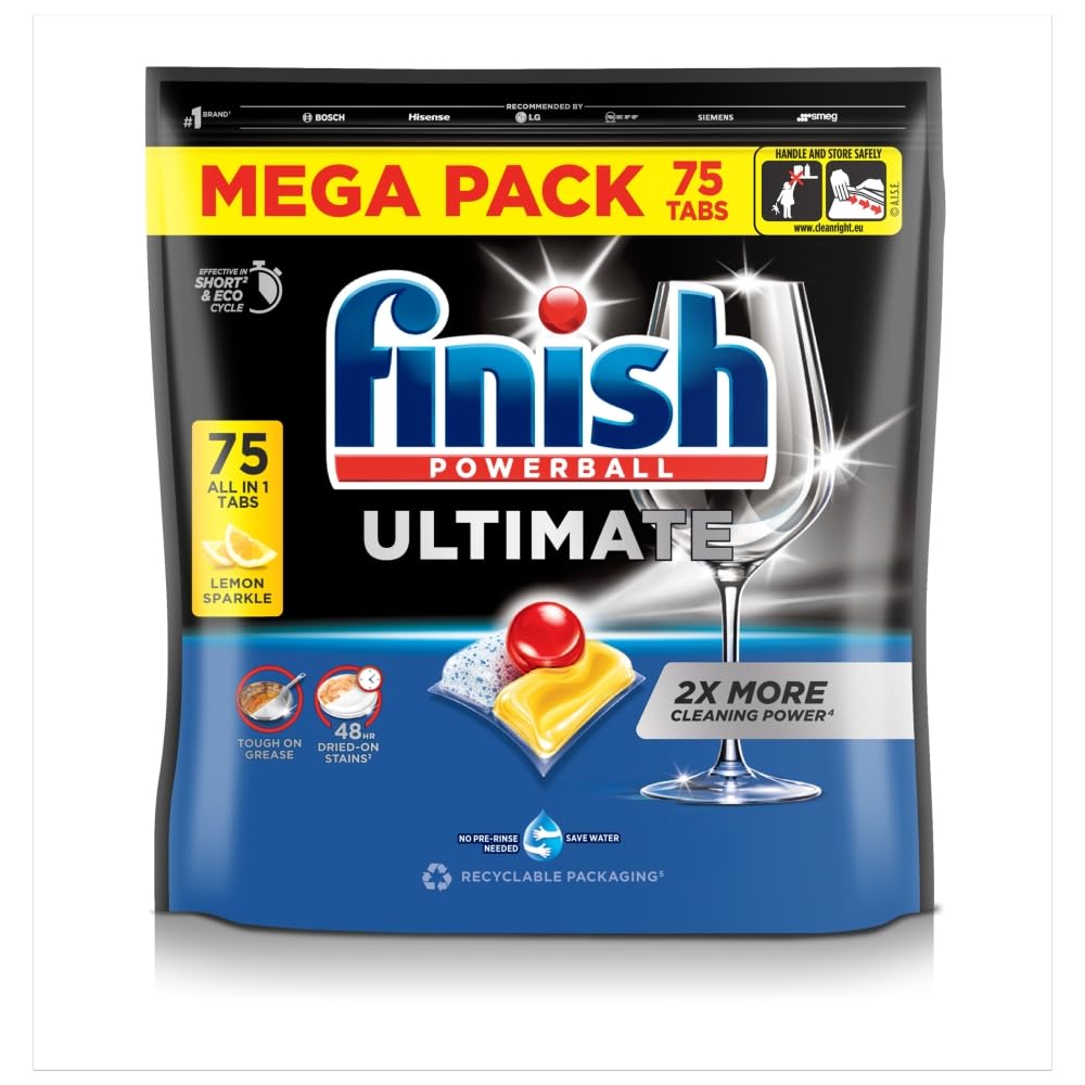 Finish Powerball Ultimate Dishwasher Tablets 75's Lemon-image-37