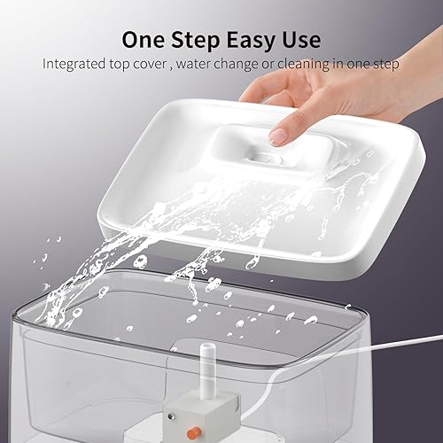 Miniatura 4 de Sunsery - Fuente de agua para gatos con bomba inalámbrica, dispensador de agua ultrasilencioso para mascotas de 2.5 L84 onzas, libre de BPA,