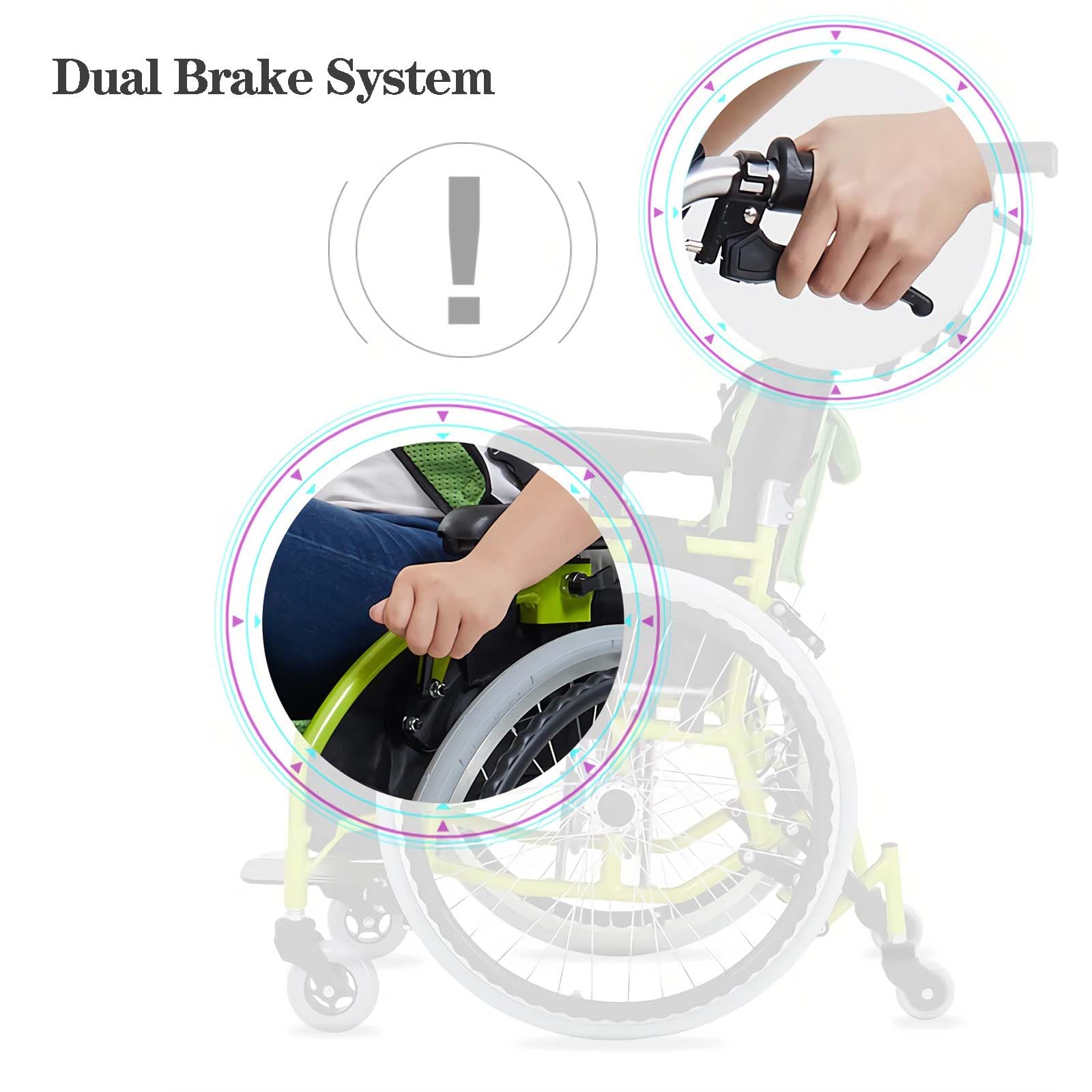 Silla de ruedas pediátrica ligera para niños con parálisis cerebral, silla de transporte plegable autopropulsada con capacidad de 220 libras