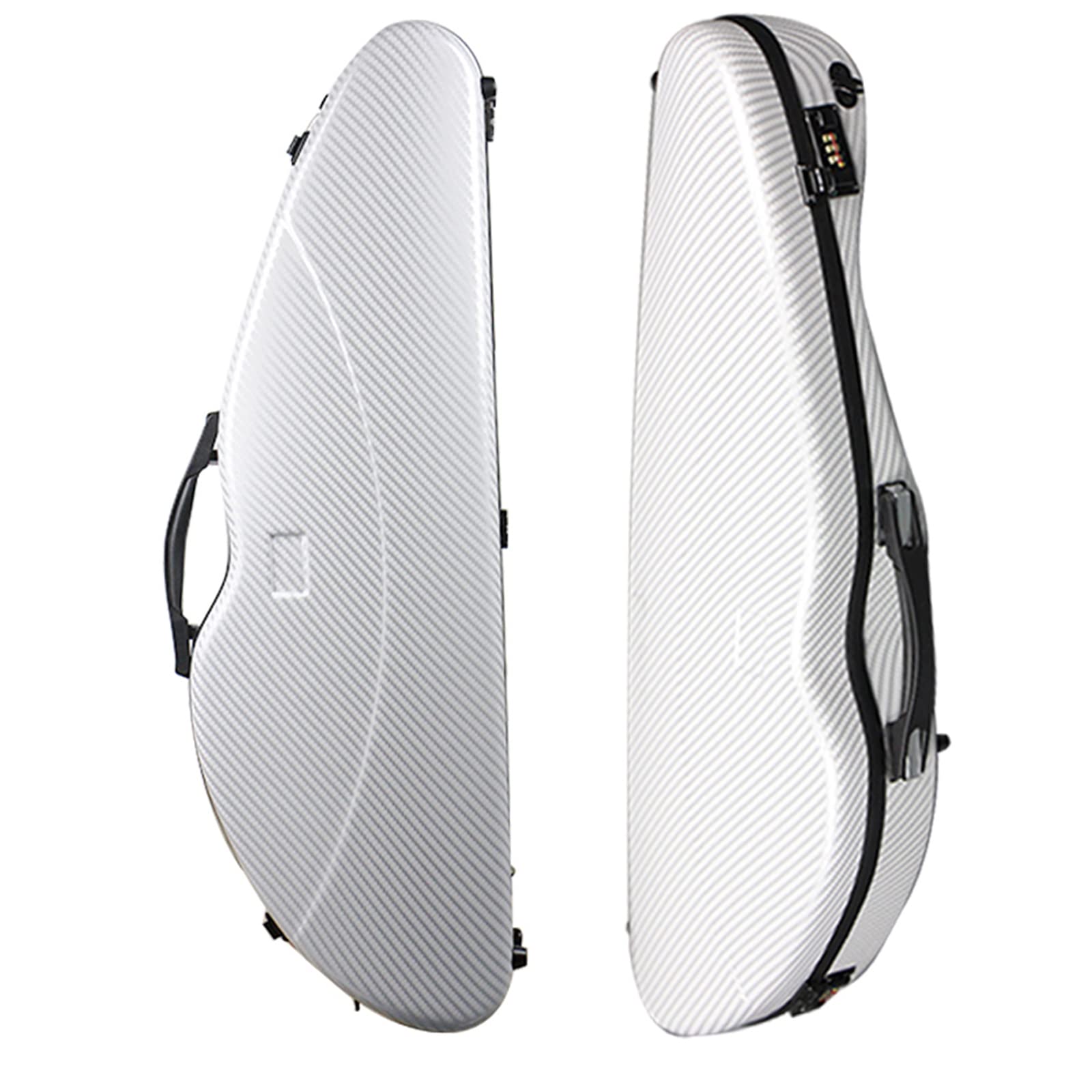 Estuche para Violín 4/4 Tamaño Completo con Higrómetro, Estuche para Violín Fuerte Interior de Felpa Súper Liviano con Bloqueo de Contraseña,White