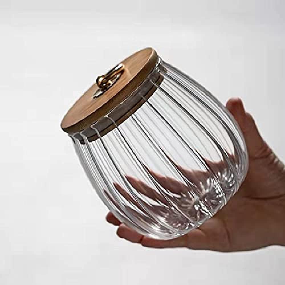 Barattoli per La Conservazione degli Alimenti in Vetro Borosilicato con Coperchio Ermetico per La Conservazione degli Alimenti - Cereali, caffè, Zucchero, Snack-Style 3