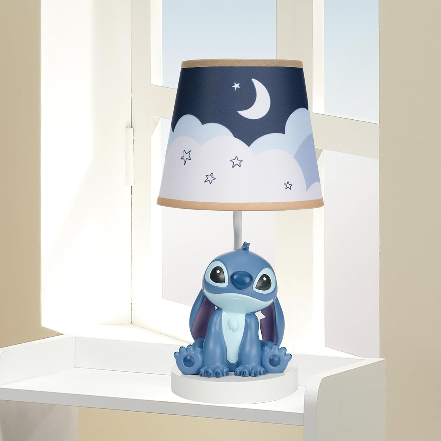 Disney Stitch Hand-Painted 3D Sculpted Nursery Lamp and Shade