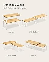 Vista 83 de SONGMICS Cabinet Organizer Shelf, Set of 4 Kitchen Counter Shelves, Kitchen Storage, Spice Rack, Stackable, Expandable, Metal and Engineered Wood