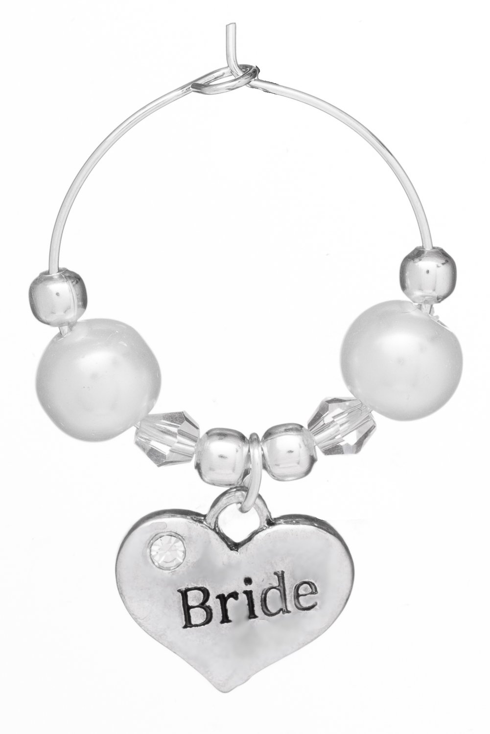 Libby's Market Place Multi Bride Wedding Wine Glass Charm On A Gift Card