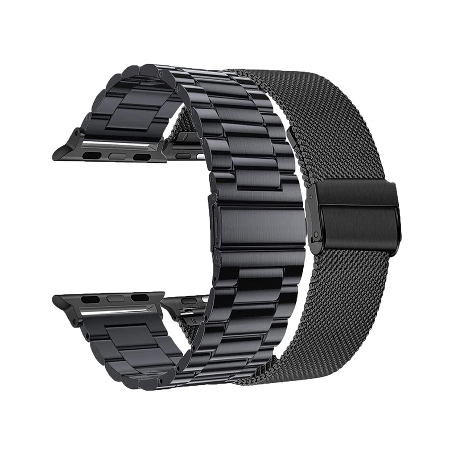 baklon 2 Pezzi Compatibile con Cinturino Apple Watch 42/44/45/49mm, Cinturino in Acciaio Inossidabile di Sportivo Compatibile con iWatch series Ultra2/Ultra/SE2/SE/9 8 7 6 5 4 3 2 1 Nero