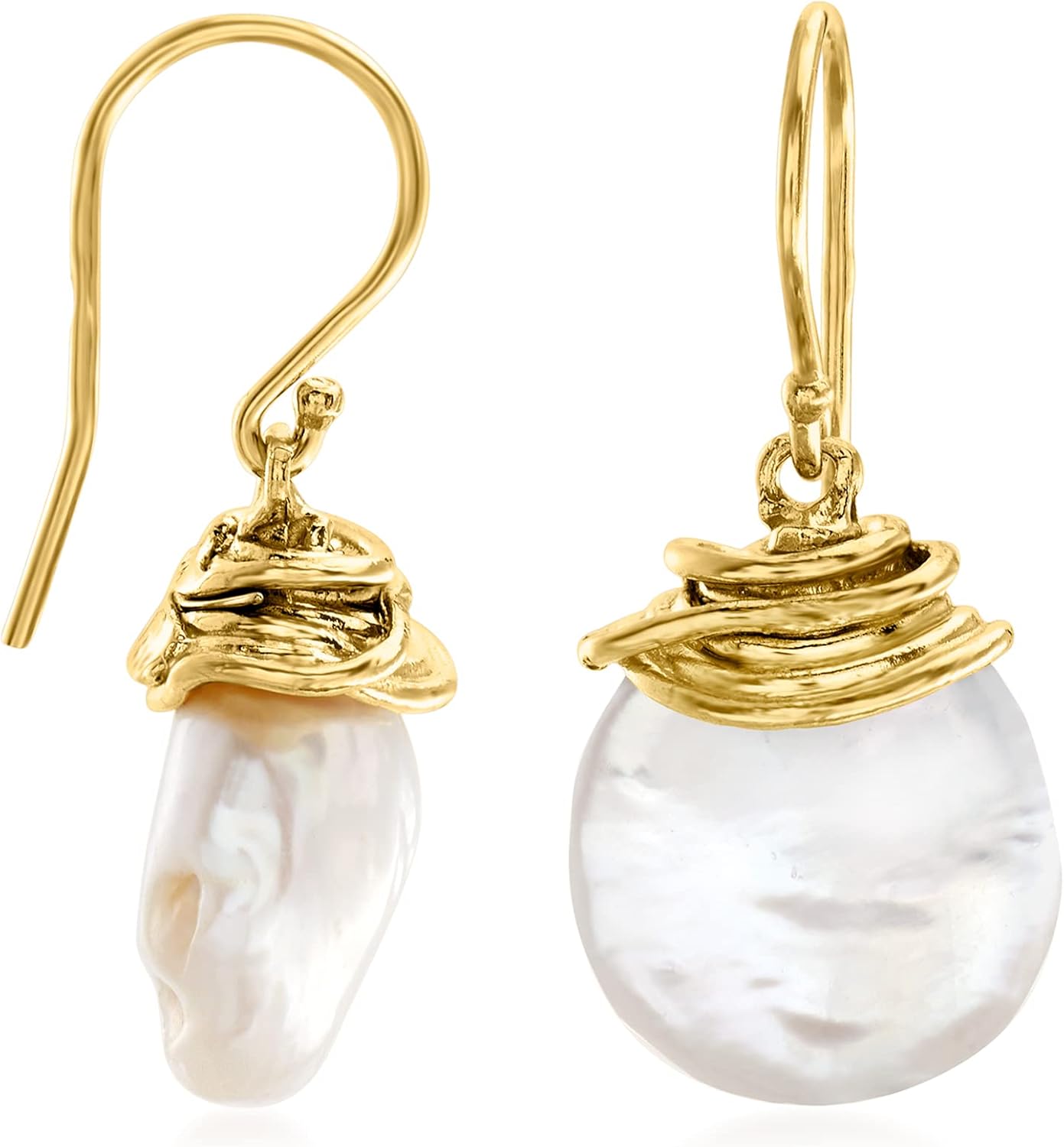 Ross-Simons 12-13mm Cultured Coin Pearl Drop Earrings