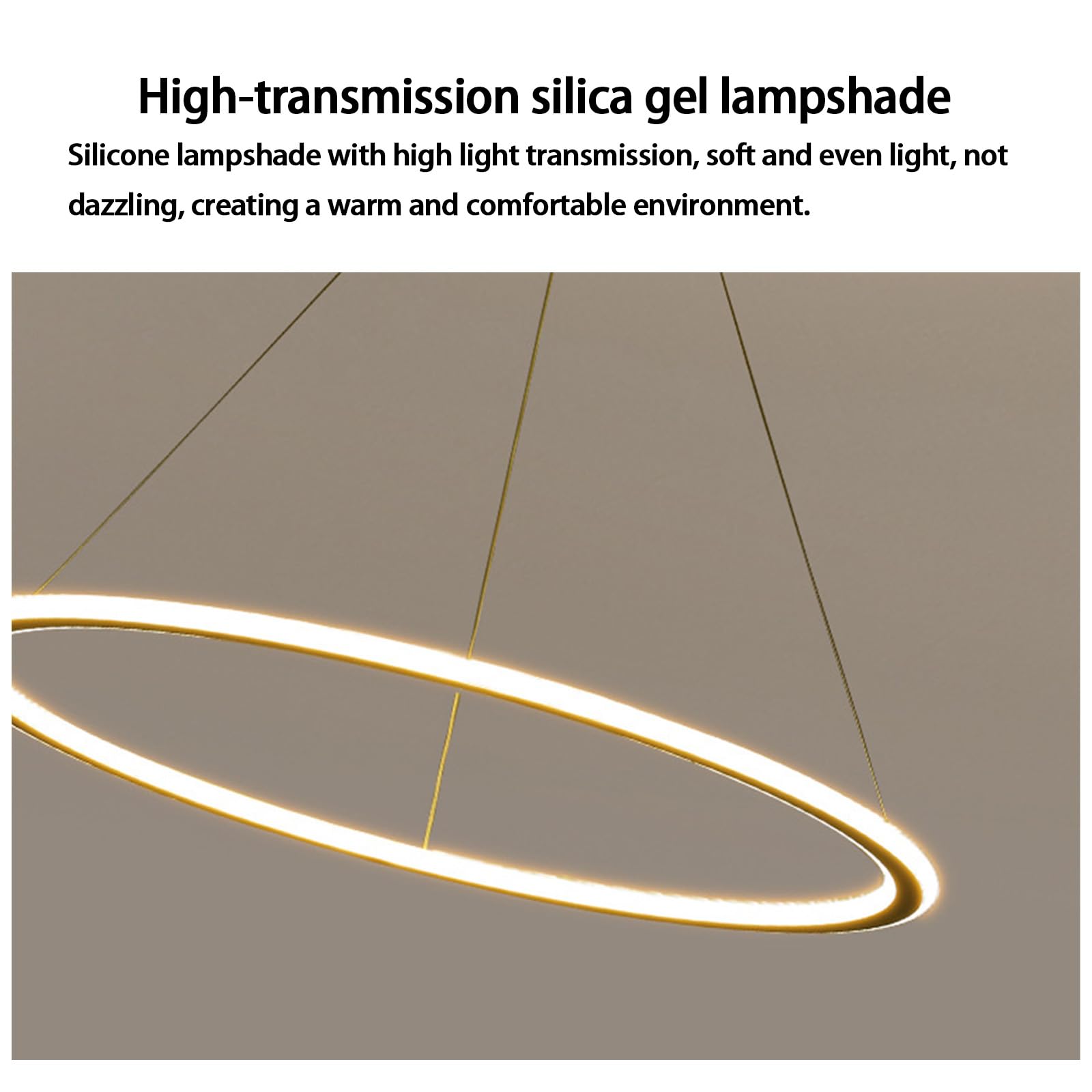 LED Rund Hängeleuchte mit Fernbedienung Pendelleuchte 2700K-6500K Dimmbar Pendellampe Innen Modern Minimalistisch Aluminium Silikon für Wohnzimmer Treppenhaus Küche (60cm,Weiß)