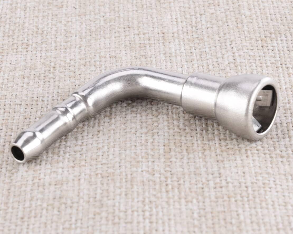 2Pcs Silver 90 Degree 7.89 Car Heavy Duty Push Lock Stainless Steel Fuel Line Hose Pipe Connector Quick Connect Oil Cooler Adapter