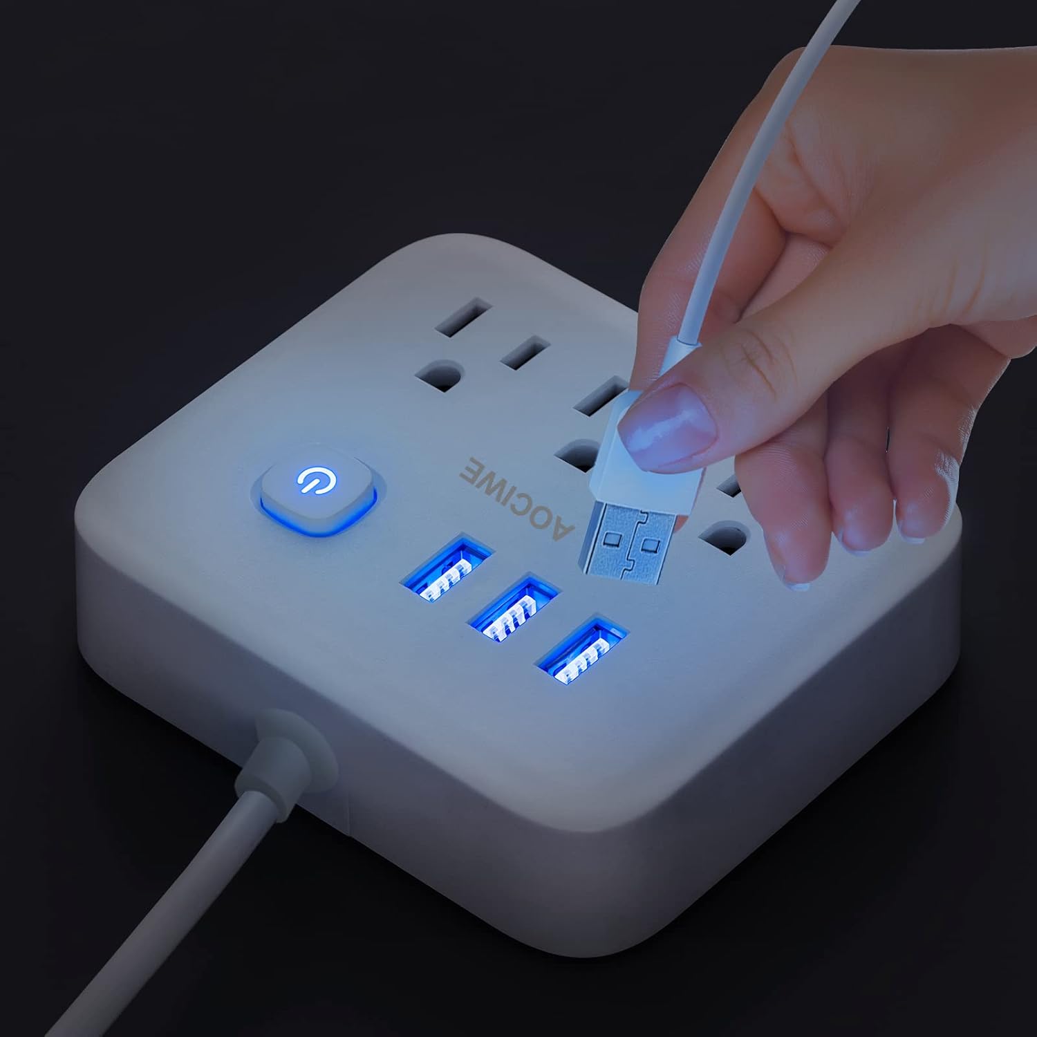 Power Strip Surge Protector - 8 Outlets & 3 USB Ports & 1 USB-C Port, 1700 Joules, 4 Feet Power Cord Angled Flat Plug, Spaced Outlets & ETL Listed Power Outlet for Home Office