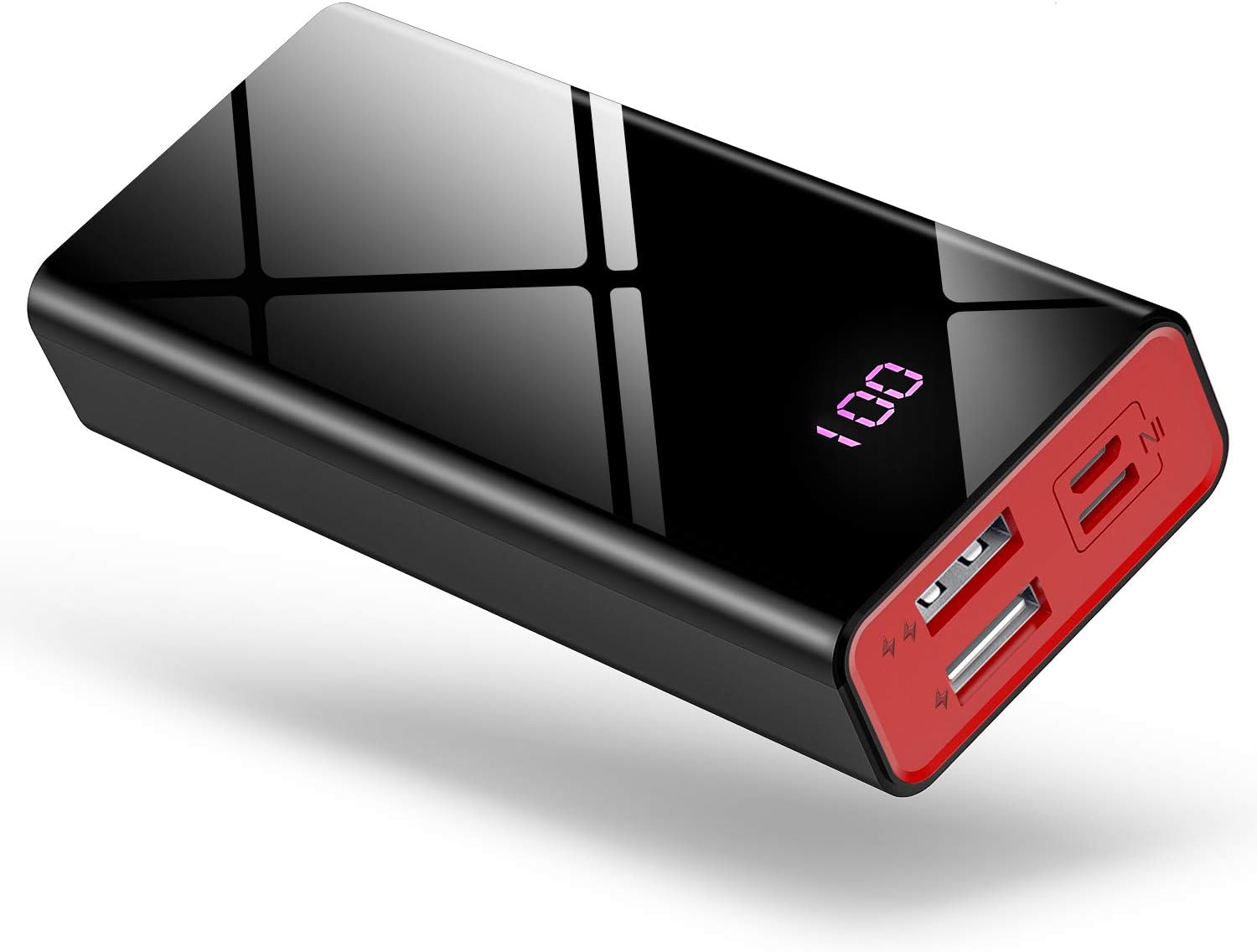 Portable Charger 10000mAh Power Bank, Ultra Compact Backup Battery with LCD Digital Display, High-Speed 2 USB Outputs External Battery Pack for iPhone Xs X 8 7 6 Plus Samsung Galaxy Note 9 S9