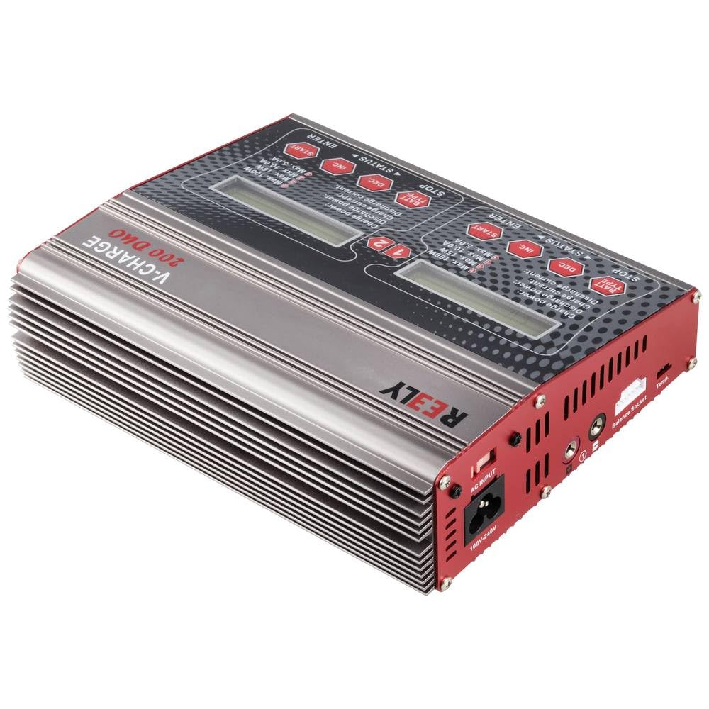 Reely V-Charge 200 Duo Modellbau-Multifunktionsladegerät 12 V, 230 V 10 A NiMH, LiPo, LiIon, LiHV, Blei-Calcium, Blei-S