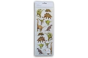 Realistic Dinosaur Stickers - Dino 3D Puffy for Crafts & Scrapbooks - 14 Pieces