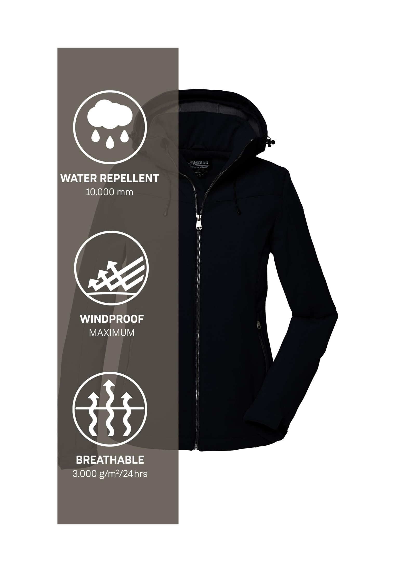 Killtec Damen Softshelljacke Veste softshell/veste d'extérieur avec capuche amovible Femme