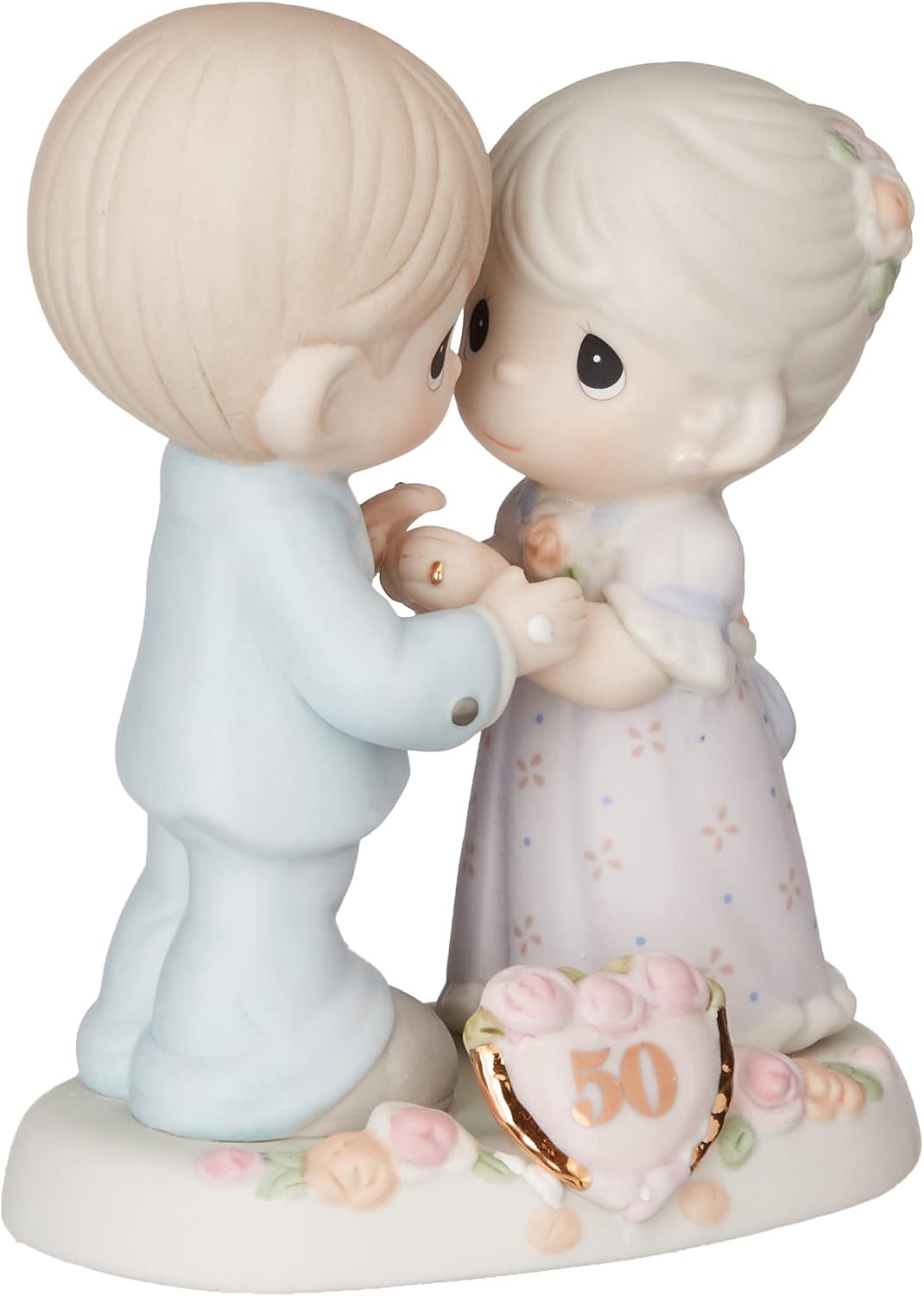 Precious Moments, We Share A Love Forever Young, 50th Anniversary, Bisque Porcelain Bisque Porcelain Figurine, 115912,Multi-colored,Medium